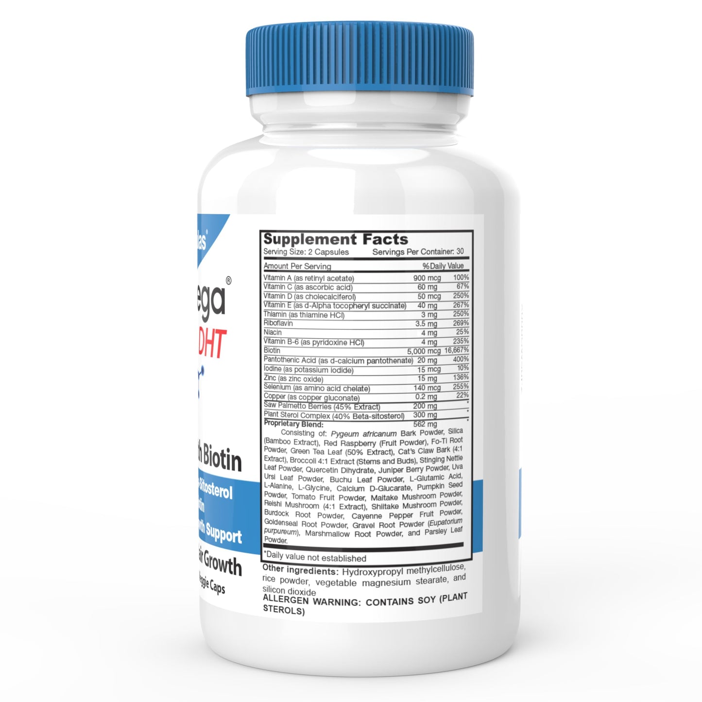 DrFormulas HairOmega DHT Blocker Biotin 5000 mcg Vitamins for Hair Growth Supplement | Hair Loss Pills for Women and Men, 30 Day Supply - Medaid International