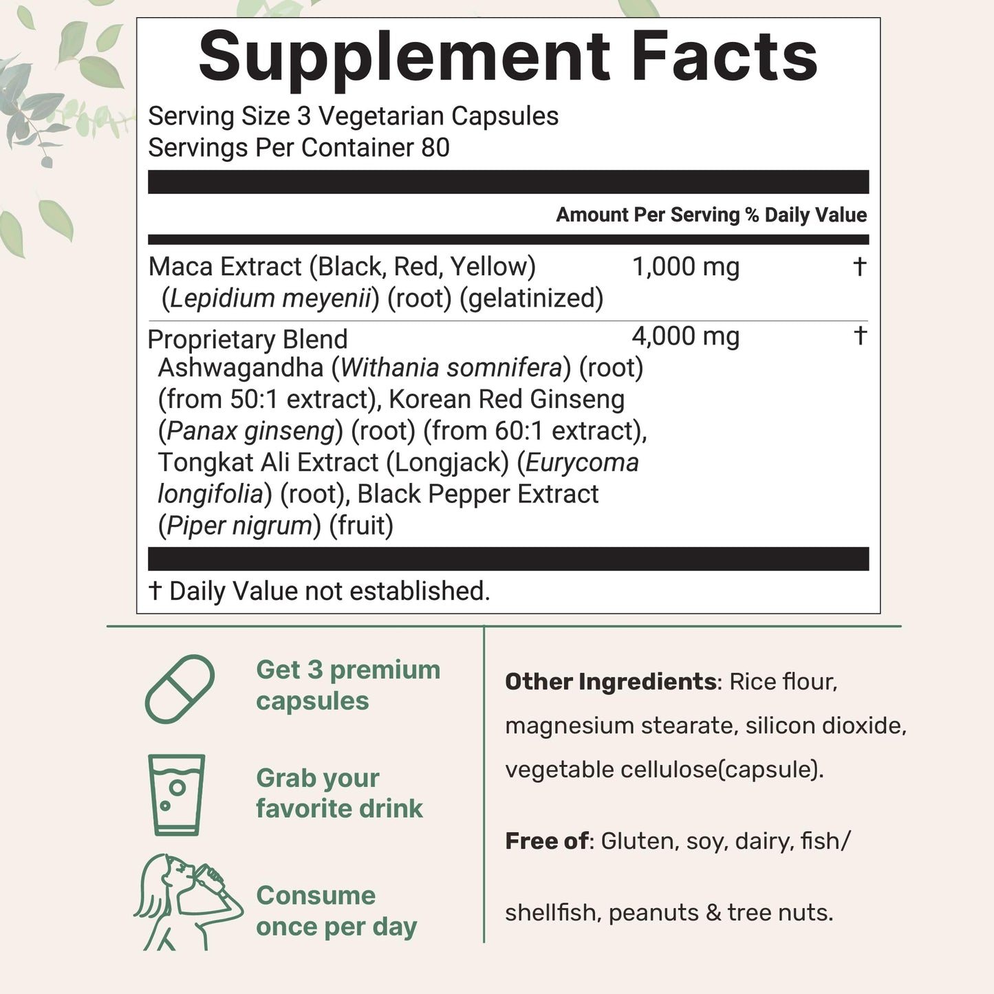 Maca Root Capsules for Women & Men 5,000mg | 240 Veggie Capsules with Ashwagandha, Red, Black, Yellow Maca Root, Panax Ginseng, Tongkat Ali & Black Pepper | Support Energy, Mood & Hormone Balance - Medaid International