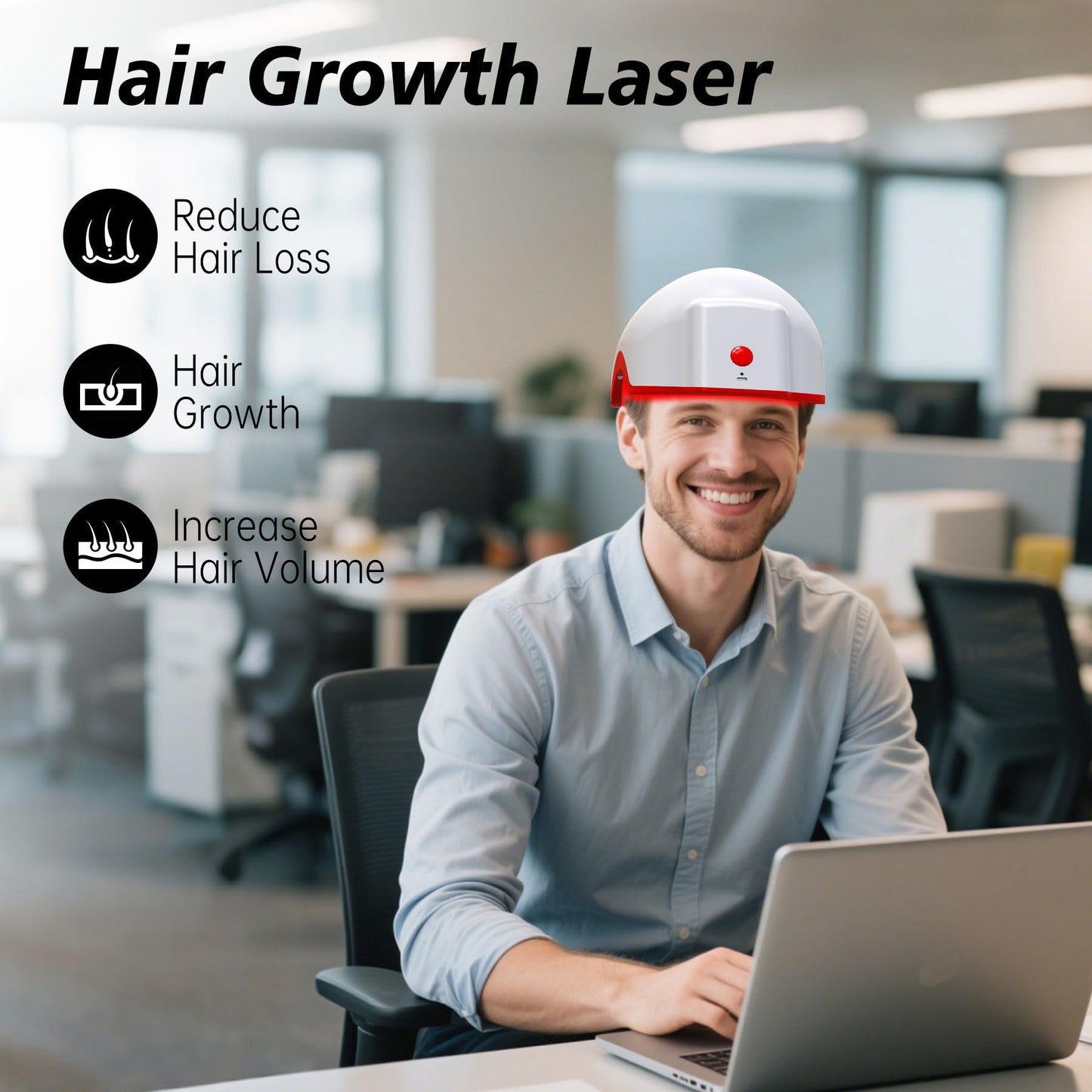 Hair Growth Device,LED Light Therapy Cap,Red Light Cap,Hair Regrowth Treatment for Men and Women - Medaid International