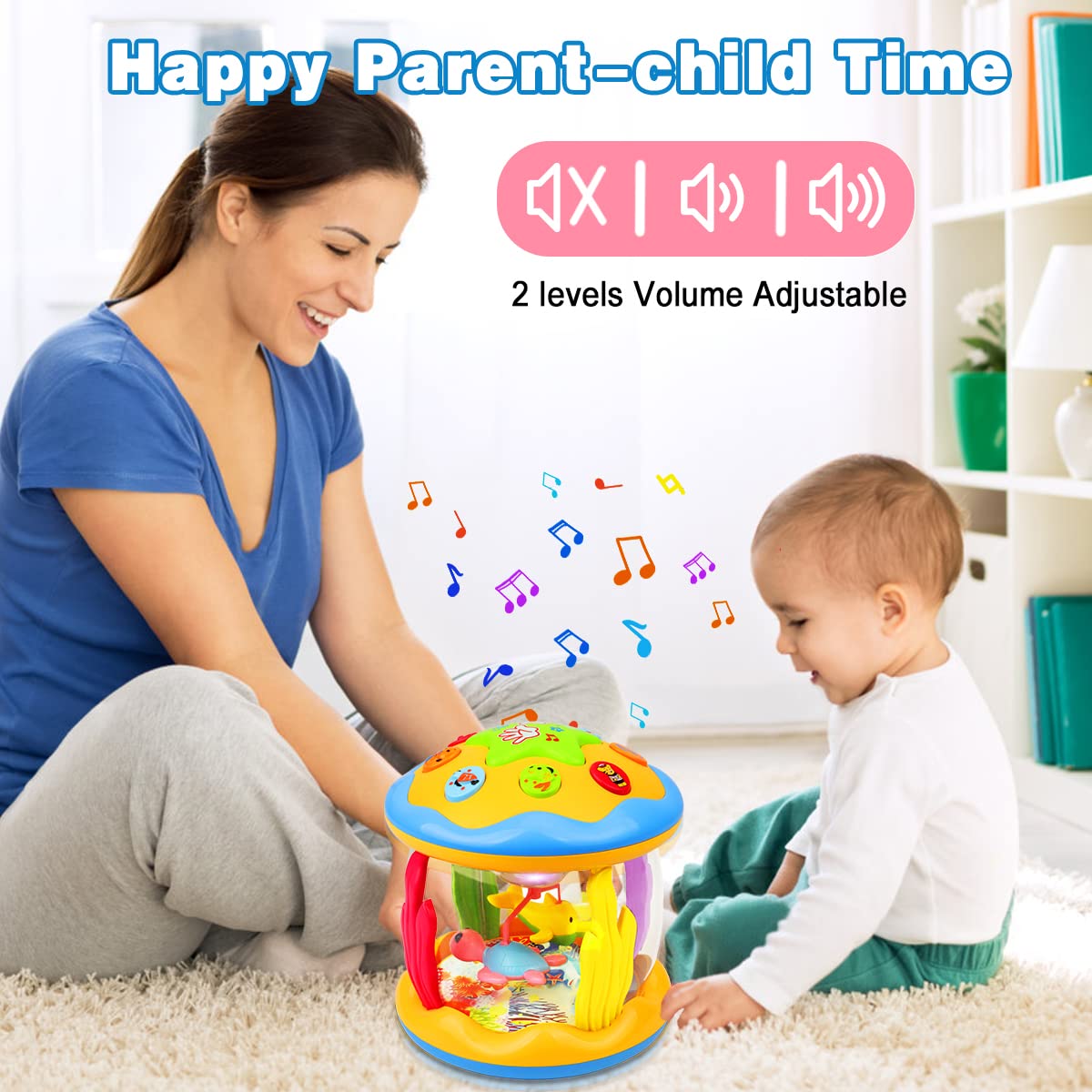 Aboosam Baby Toys 6 to 12 Months: Musical Light Up Ocean Rotating Toy | Babies Crawling Toys 6 7 8 9 10 11 12 Months - Newborn Infant Music Aquarium Toy 6-12-18 Month Baby Boy Girl Birthday Gifts