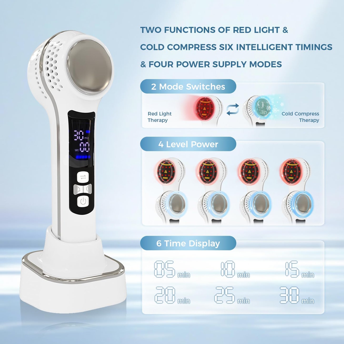 LIMOT Cold Laser Therapy Device for Humans & Dogs. Stainless Steel Cold Massage can be Temperature-Adjusted to Relieve Muscle Aches. Red Light Therapy Comes with a Stand to Adjust The Angle. - Medaid International
