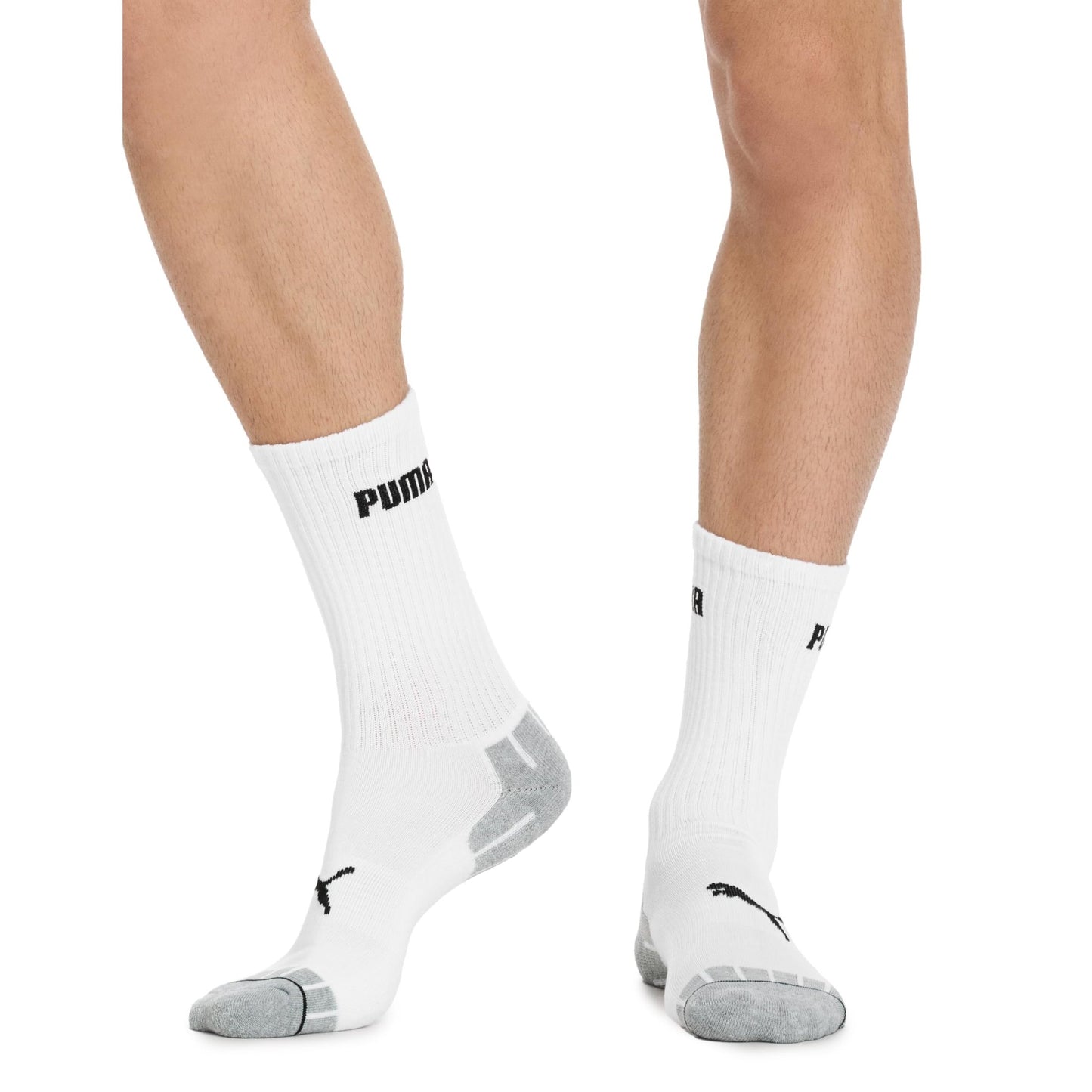 PUMA Men's 8 Pack Athletic Cushioned Crew Socks, White/Black, 43-47 - Medaid International