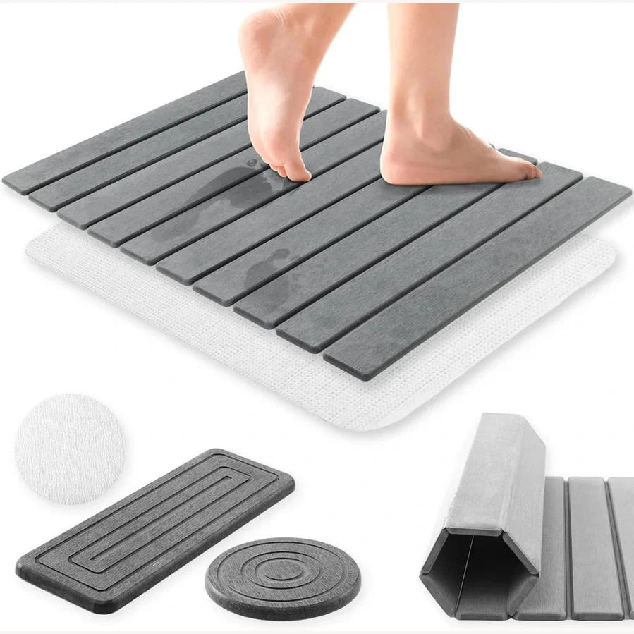 Luxury Foldable Stone Drying Mat Anti Slip Bathroom/Kitchen