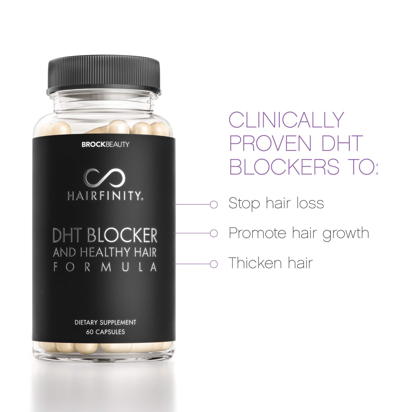 Hairfinity DHT Blocker and Healthy Hair Formula - Growth Supplement with Saw Palmetto, Biotin, and Vitamins to Stop Hair Loss and Regrow Hair - Vegan (60 Veggie-Capsules) - Medaid International