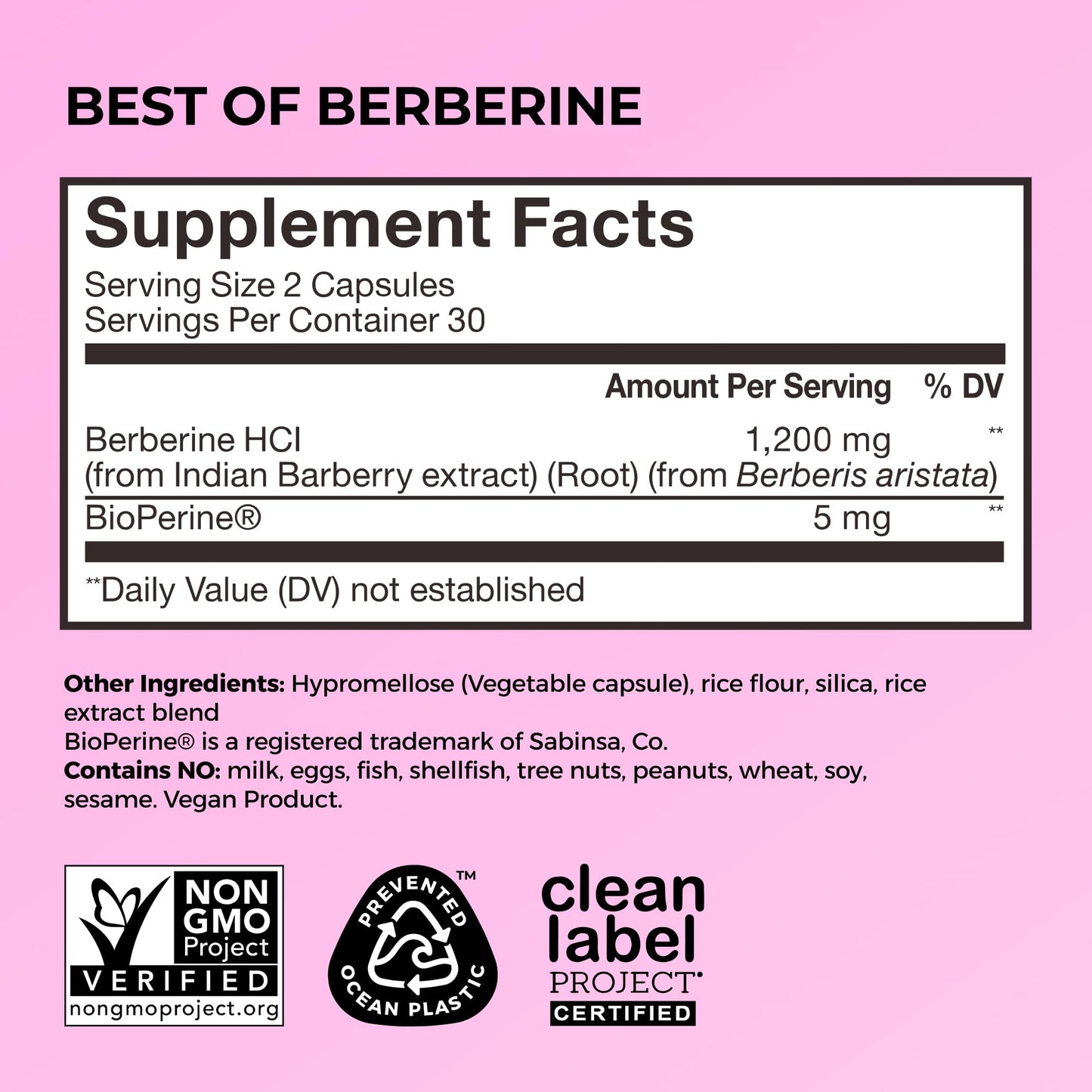 HUM Best of Berberine Supplement 1200mg, Pure Potency for Metabolic Wellness, Gut Health, Pure Berberine Supplements Enhanced with BioPerine for Maximum Absorption, 60 Capsules - Medaid International