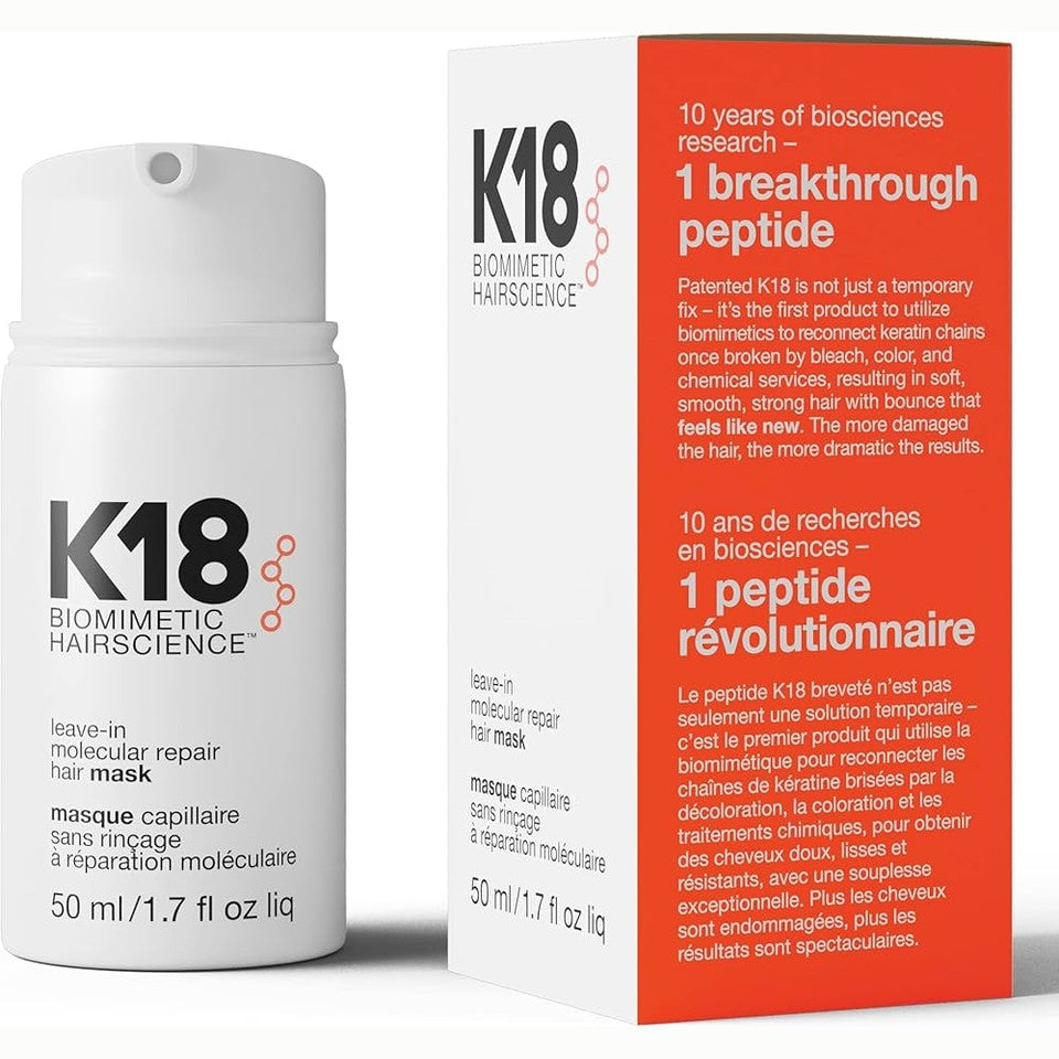 K18 Leave-In Molecular Repair Hair Mask for Hair Strengthening and Restoration