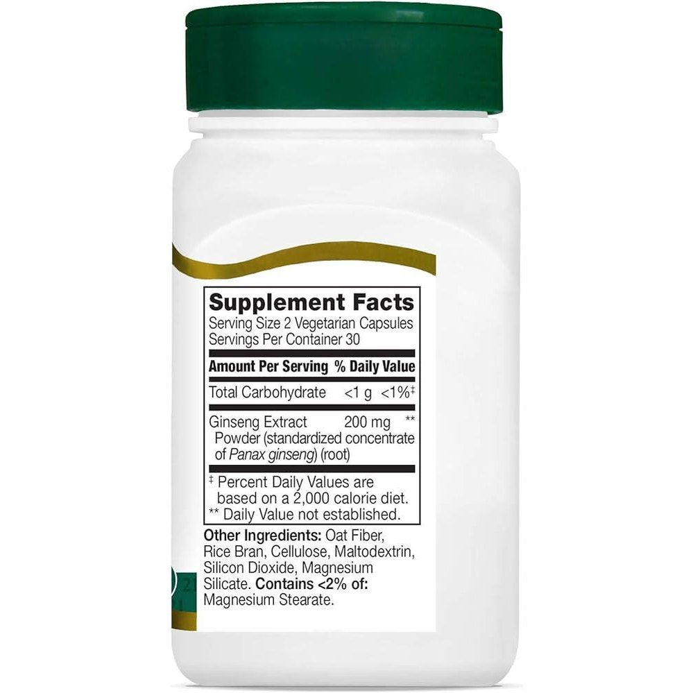21st Century Ginseng Extract Veg Capsules, 60 Tablets