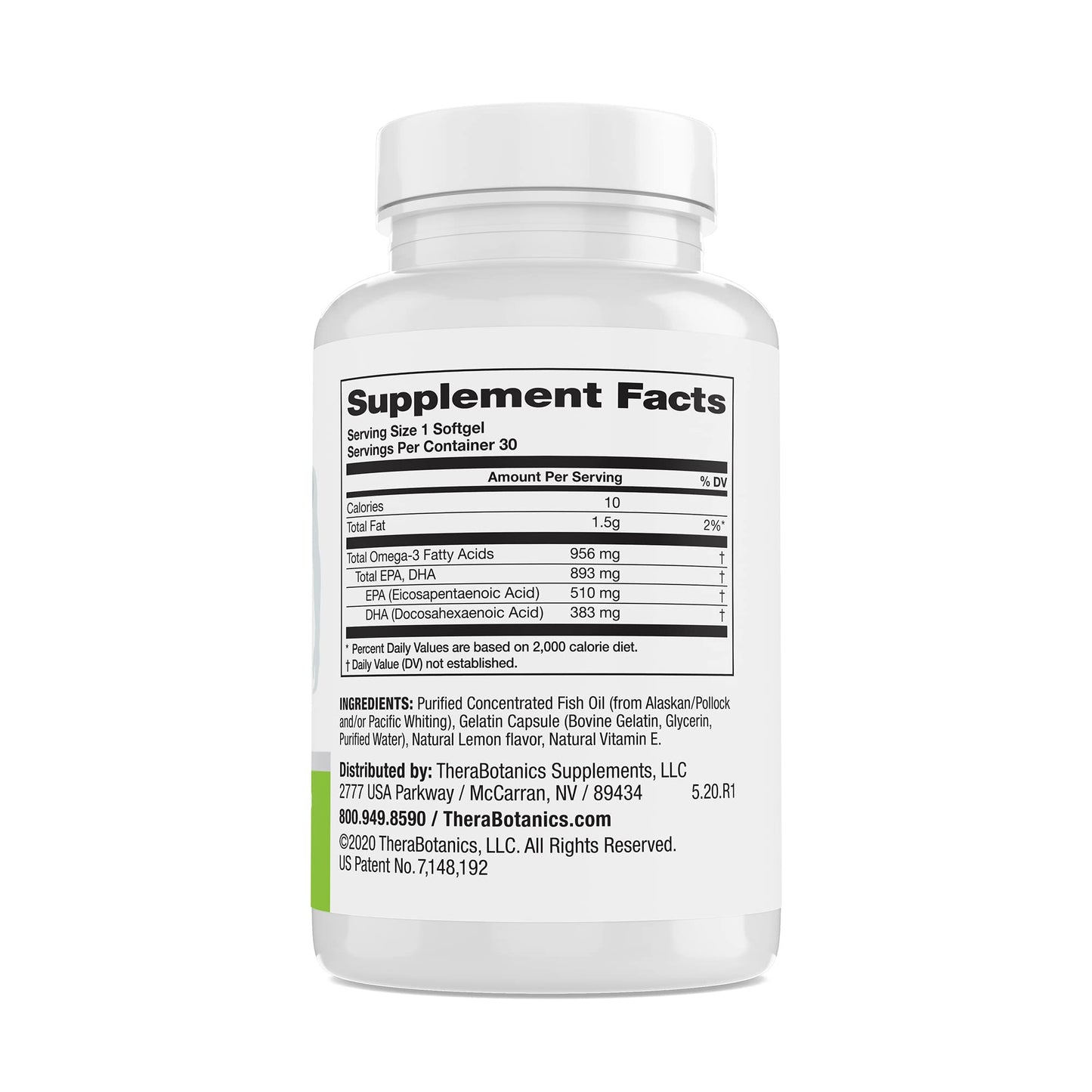 Therabotanics Perfect Omega Fish Oil Supplement EPA & DHA – High Absorption, Concentrated Omega 3 for Heart, Brain, Eye, & Metabolic Health - Alaskan Fish Oil Softgels - 30 Count (Pack of 1) - Medaid International