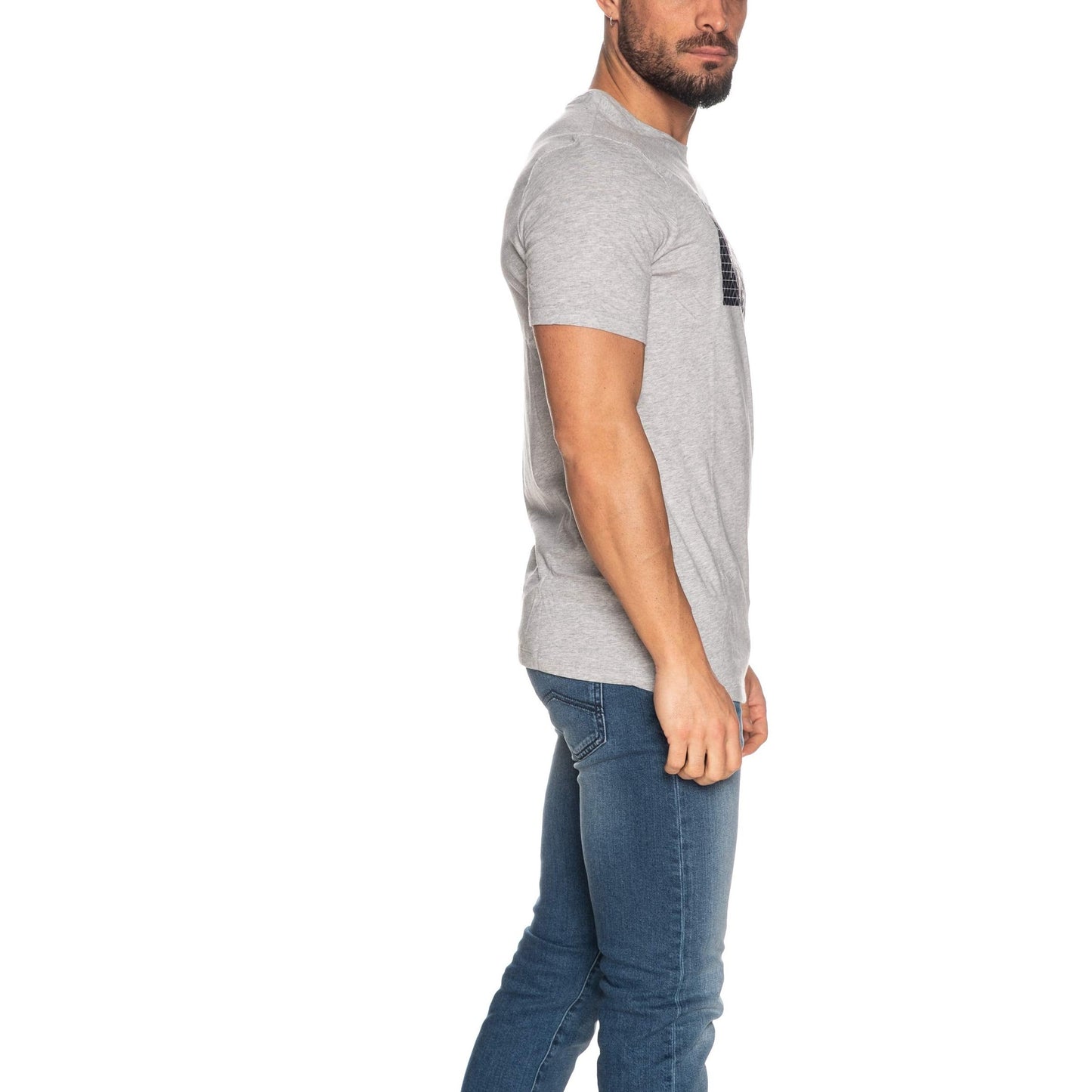 Armani Exchange Men's Crew Neck Logo Tee T Shirt Grid Logo, Heather Grey, X-Large - Medaid International