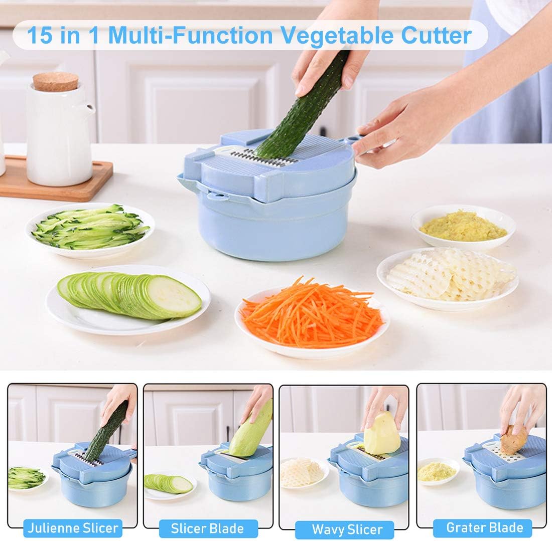Vegetable Cutter Multifunctional Slicer with 4 Interchangeable Blades