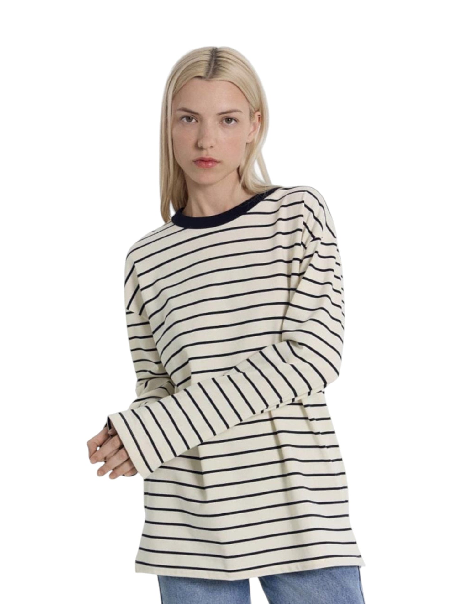 Women's Striped Top,Off White