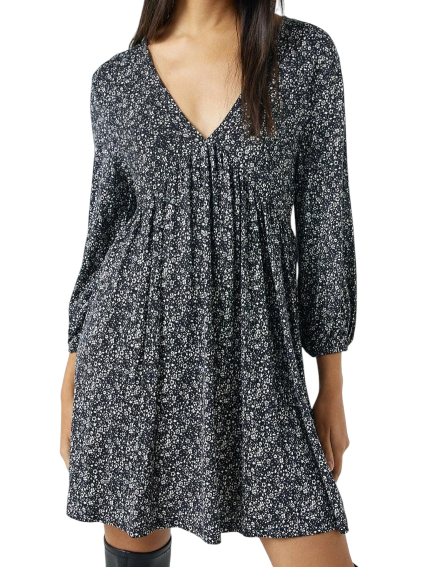 Women's Floral Printed Dress,Black