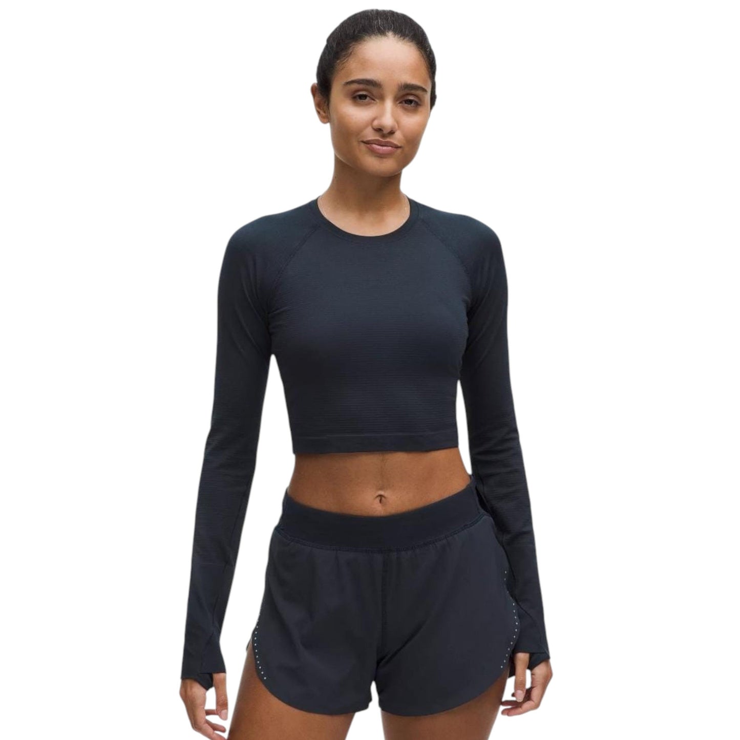 Women's Plain Crop Sport Top,Grey