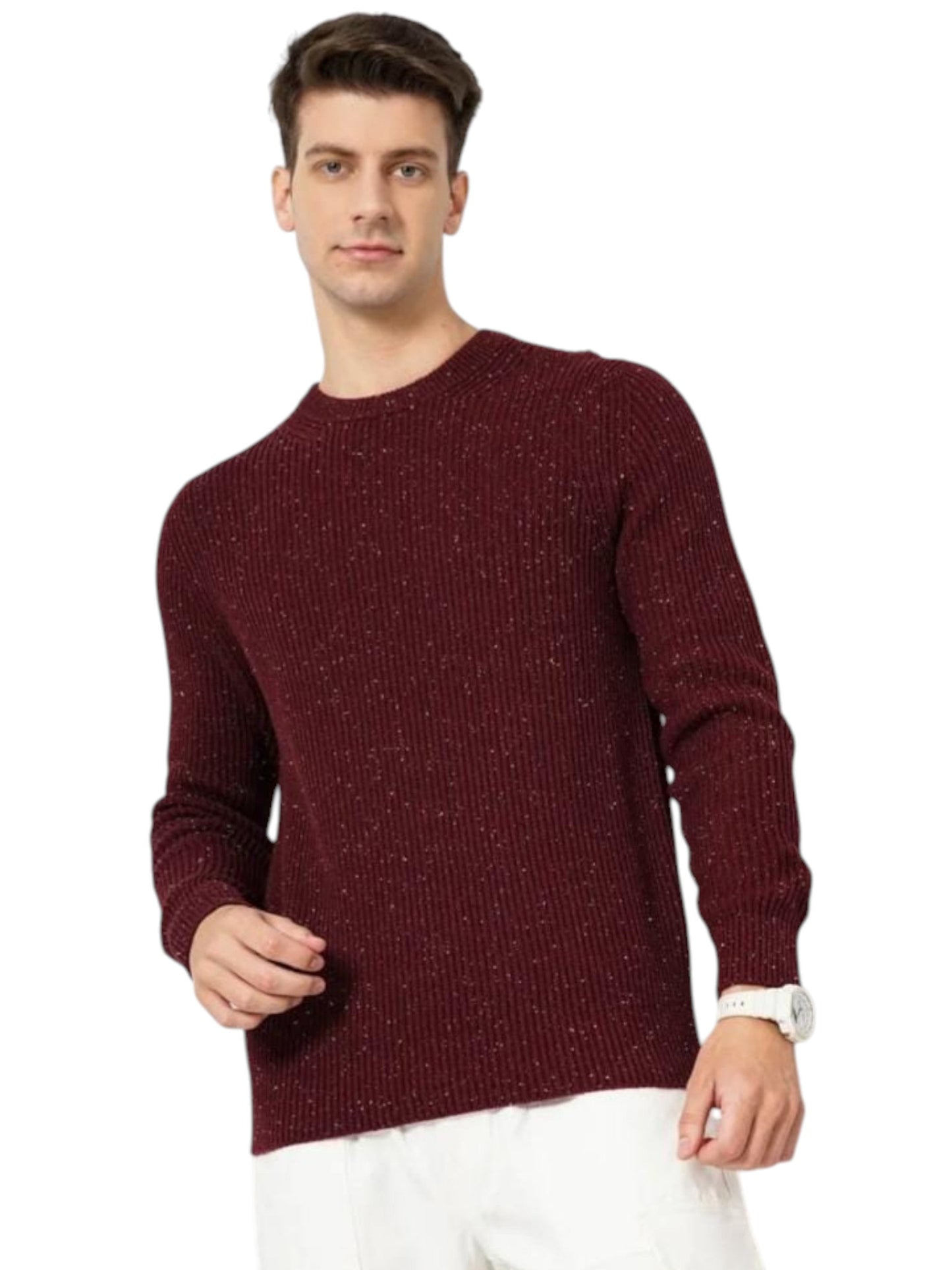 Men's Knitted Sweaters,Burgundy