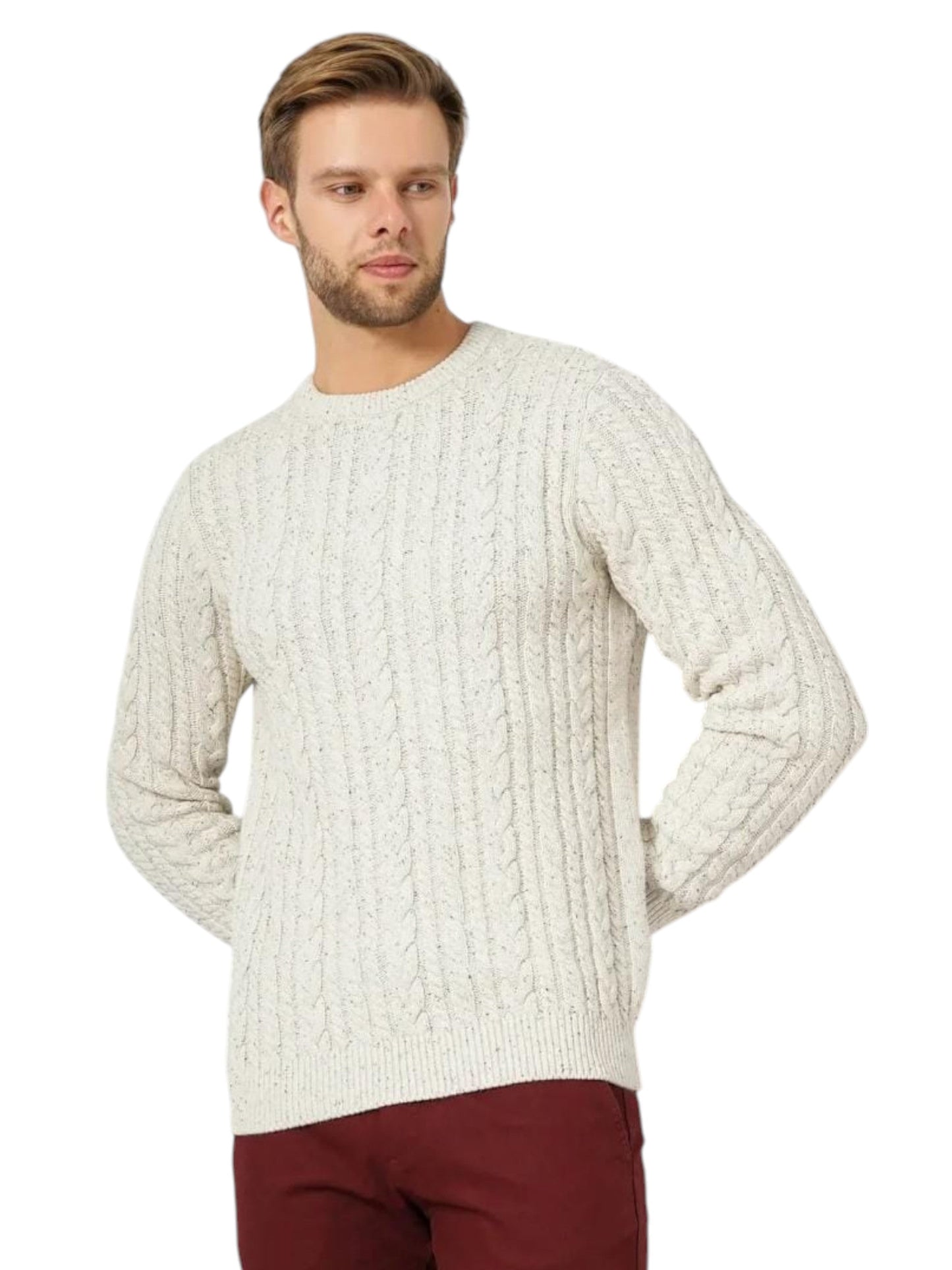 Men's Knitted Sweaters,White