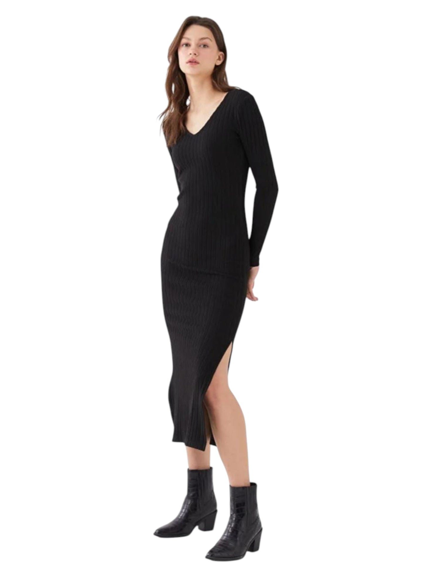 Women's Ribbed Drees,Black