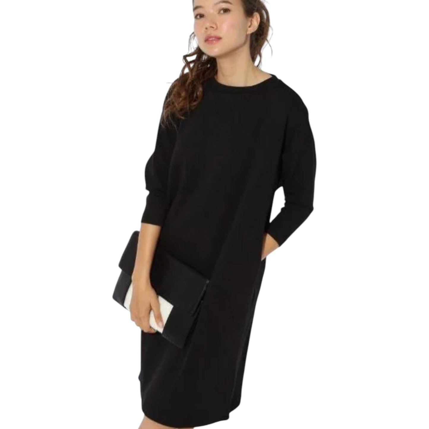 Women's Plain Solid Dress,Black