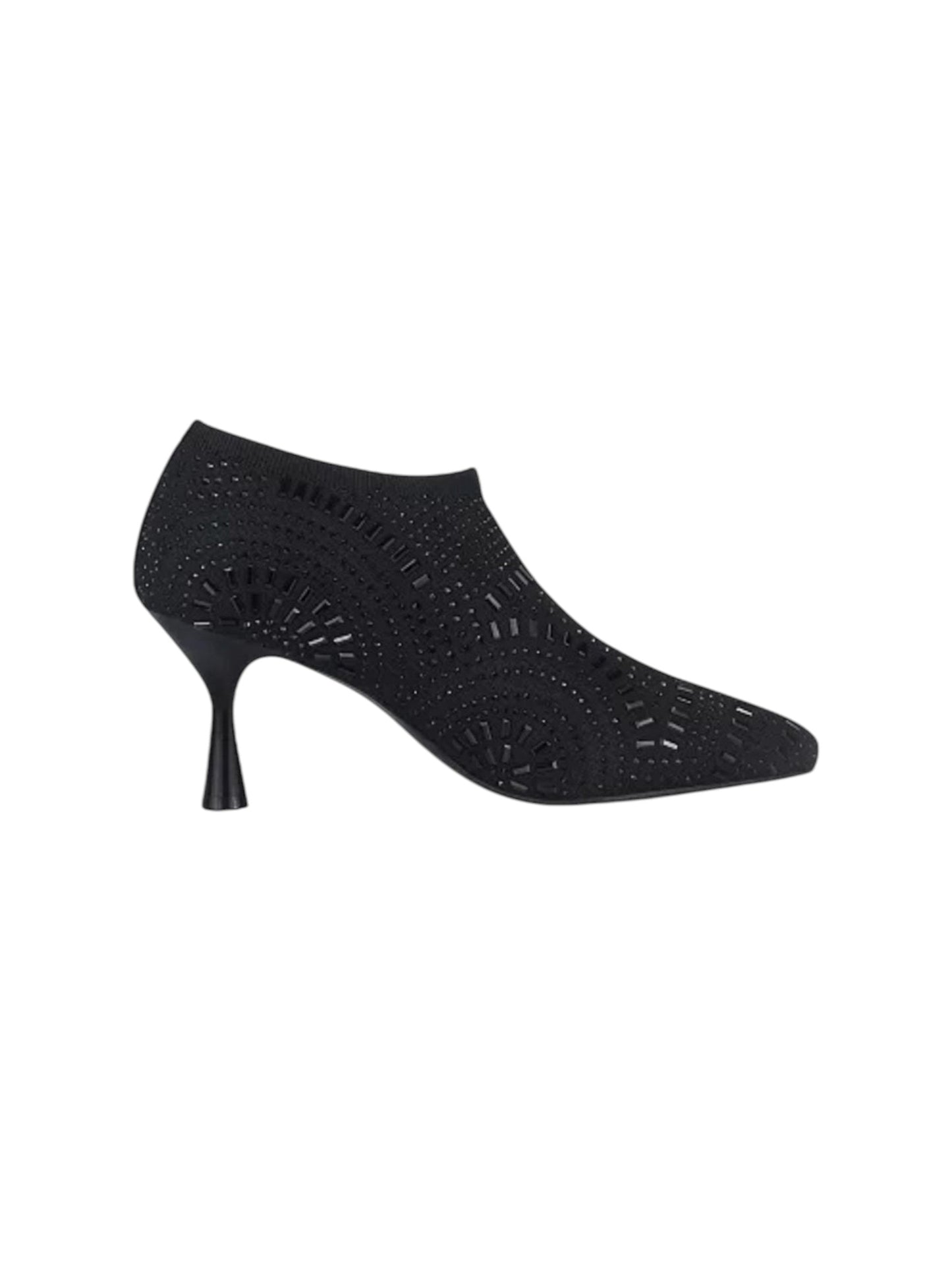 Women's Rhinestones Textured Ankle Boots,Black