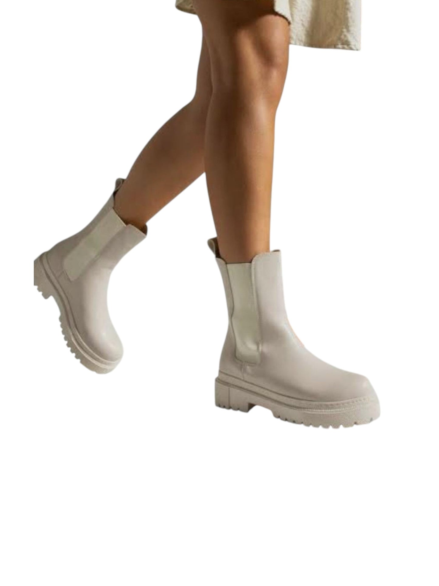 Women's Plain Ankle Boots,Light Beige