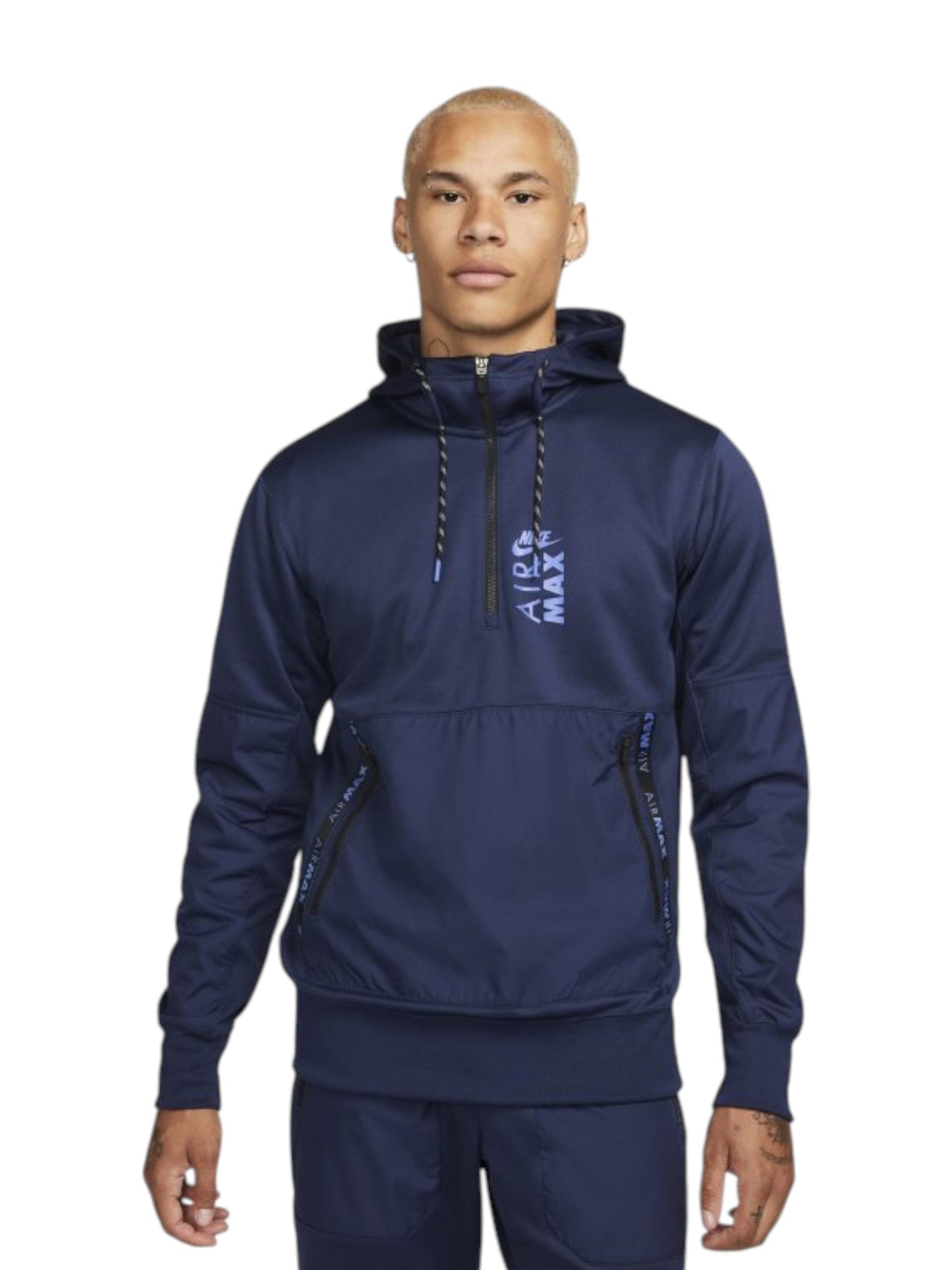 Men's Plain Solid Hoodie,Navy