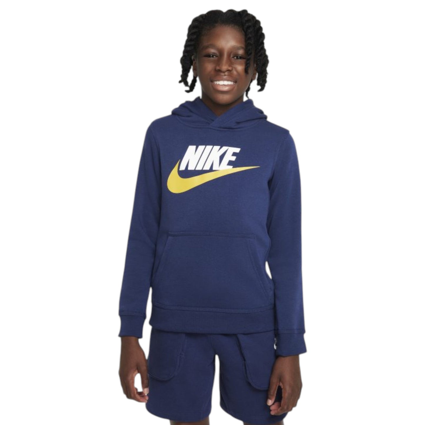 Kids Boy's Brand Logo Printed Hoodie,Navy