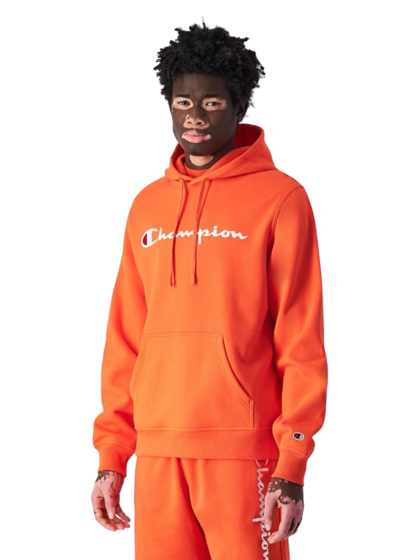 Men's Brand Logo Printed Hoodie,Orange