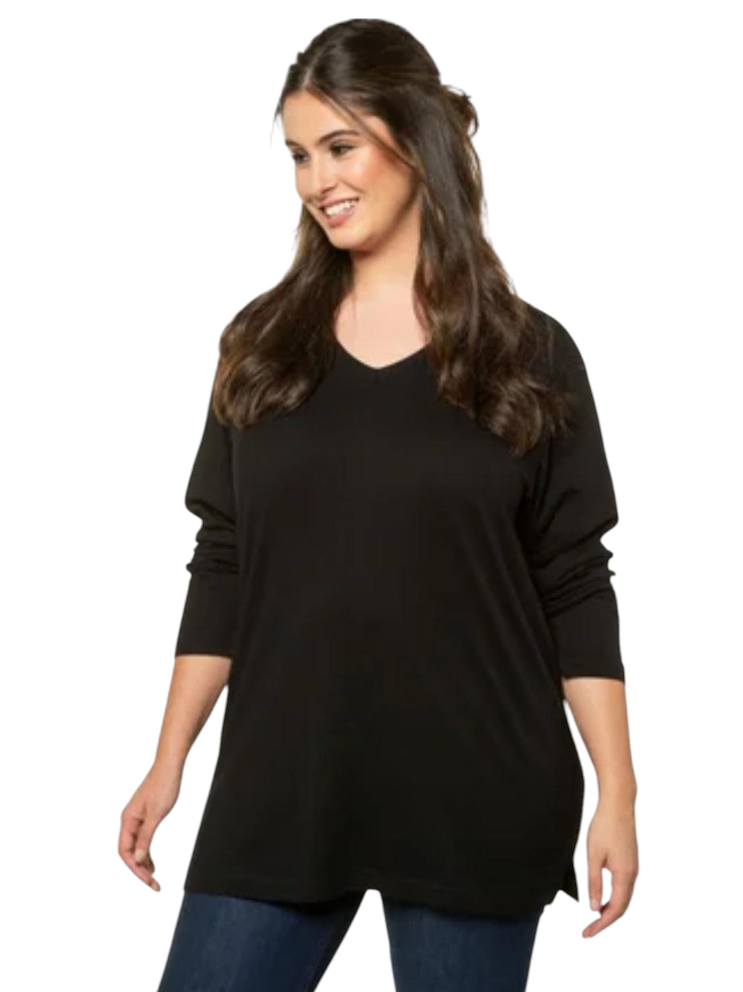 Women's Plain Solid Top,Black