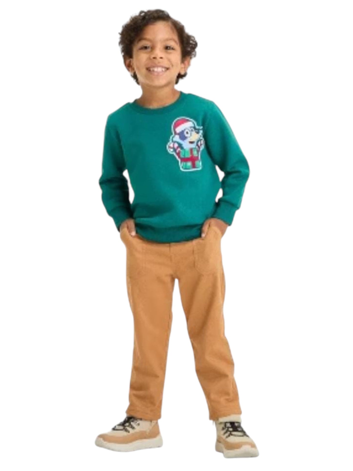 Kids Boy's Graphic Printed Sweaters,Green