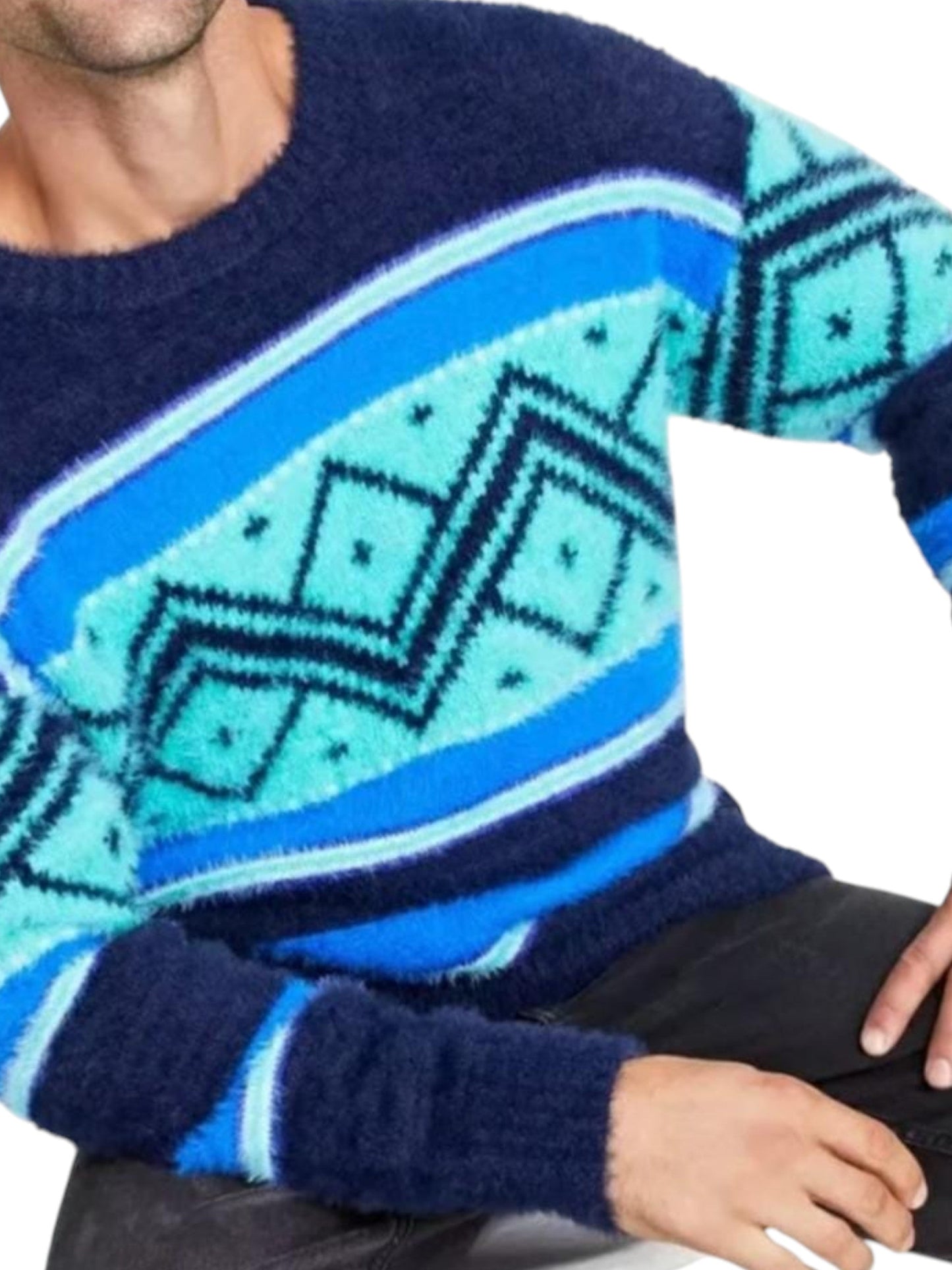 Men's Graphic Knitted Sweaters,Navy