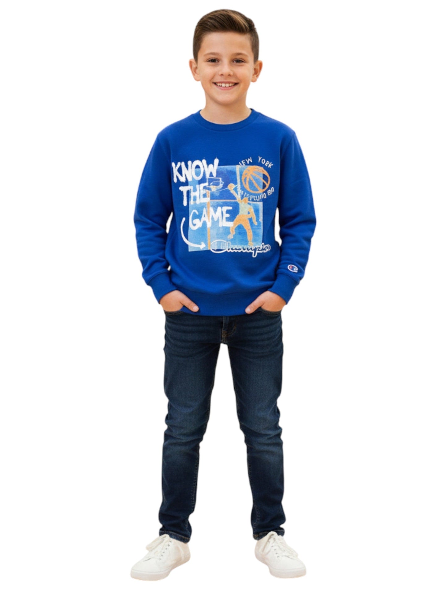 Kids Boy's Printed Sweaters,Navy