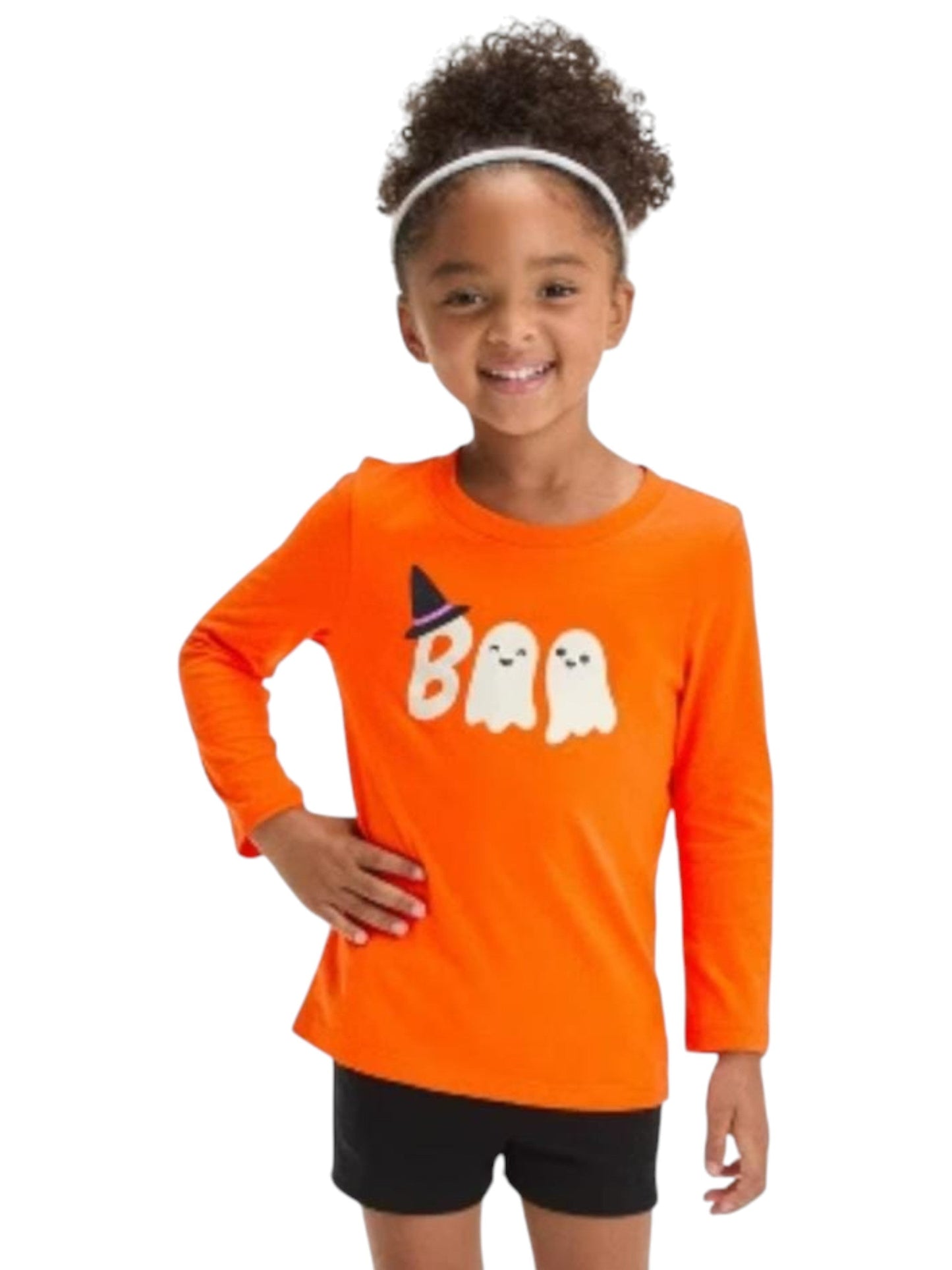 Kids Girl's Printed Top,Orange