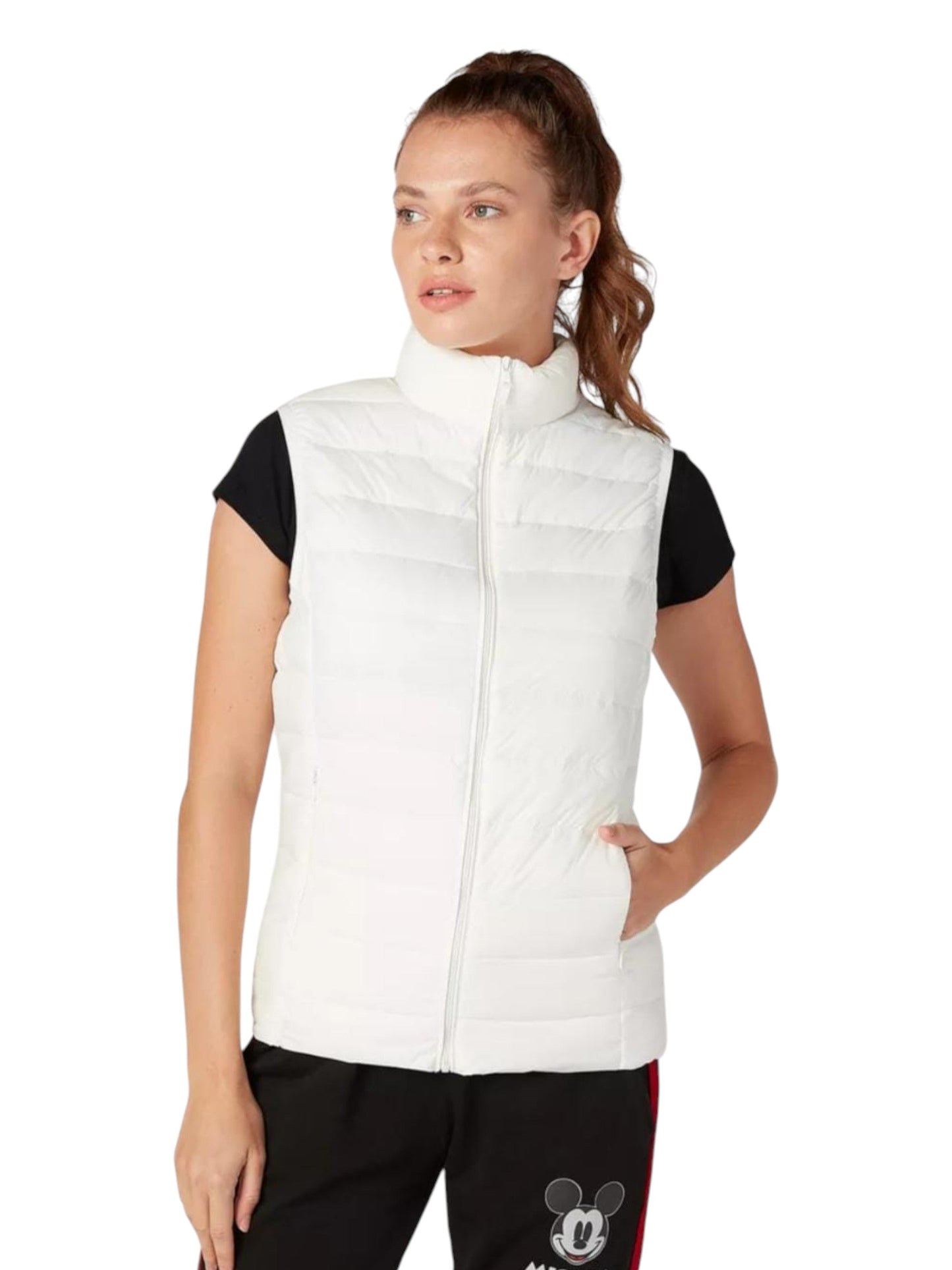 Women's Quilted Vest,White
