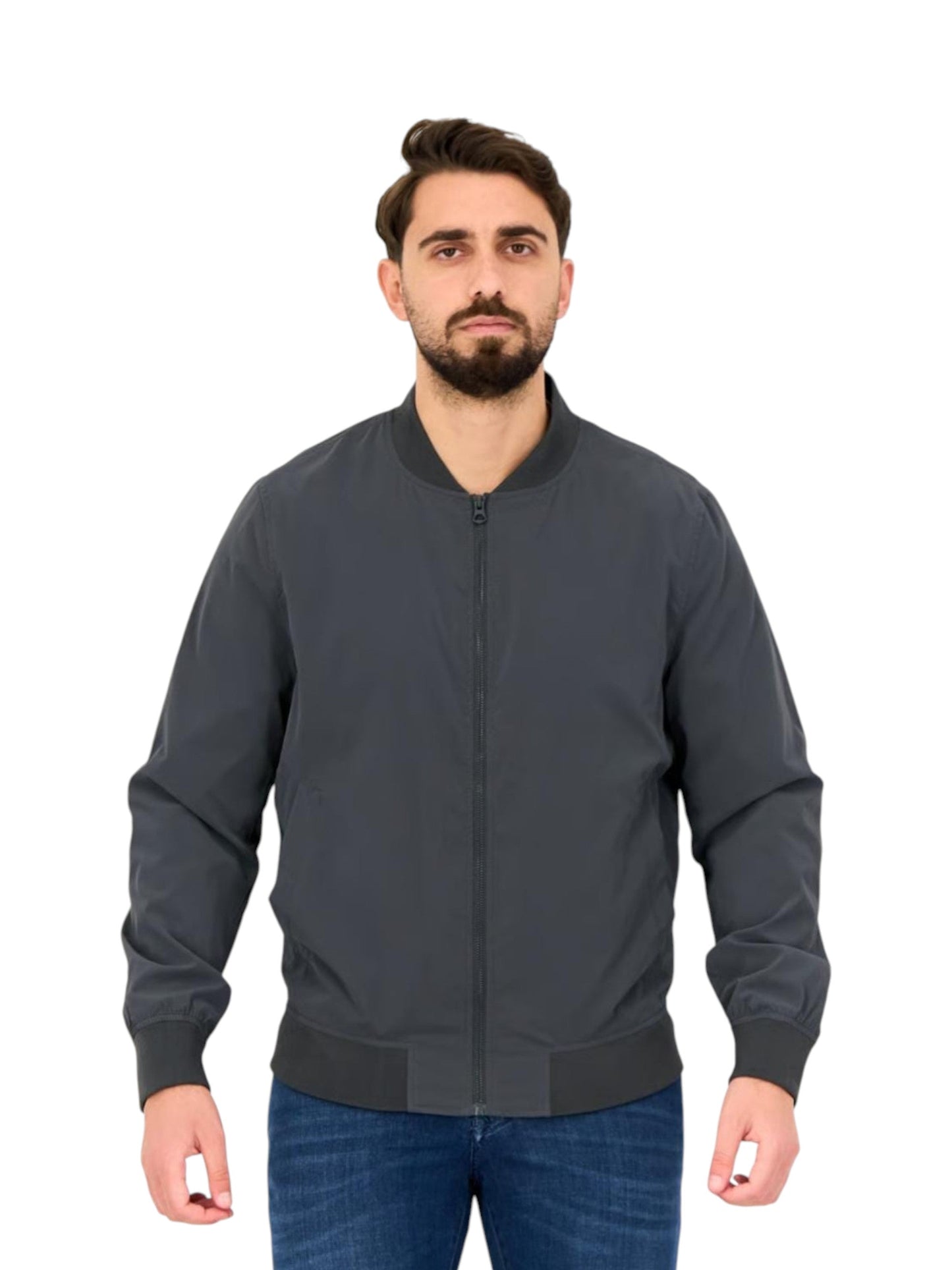 Men's Plain Solid Jacket,Dark Grey