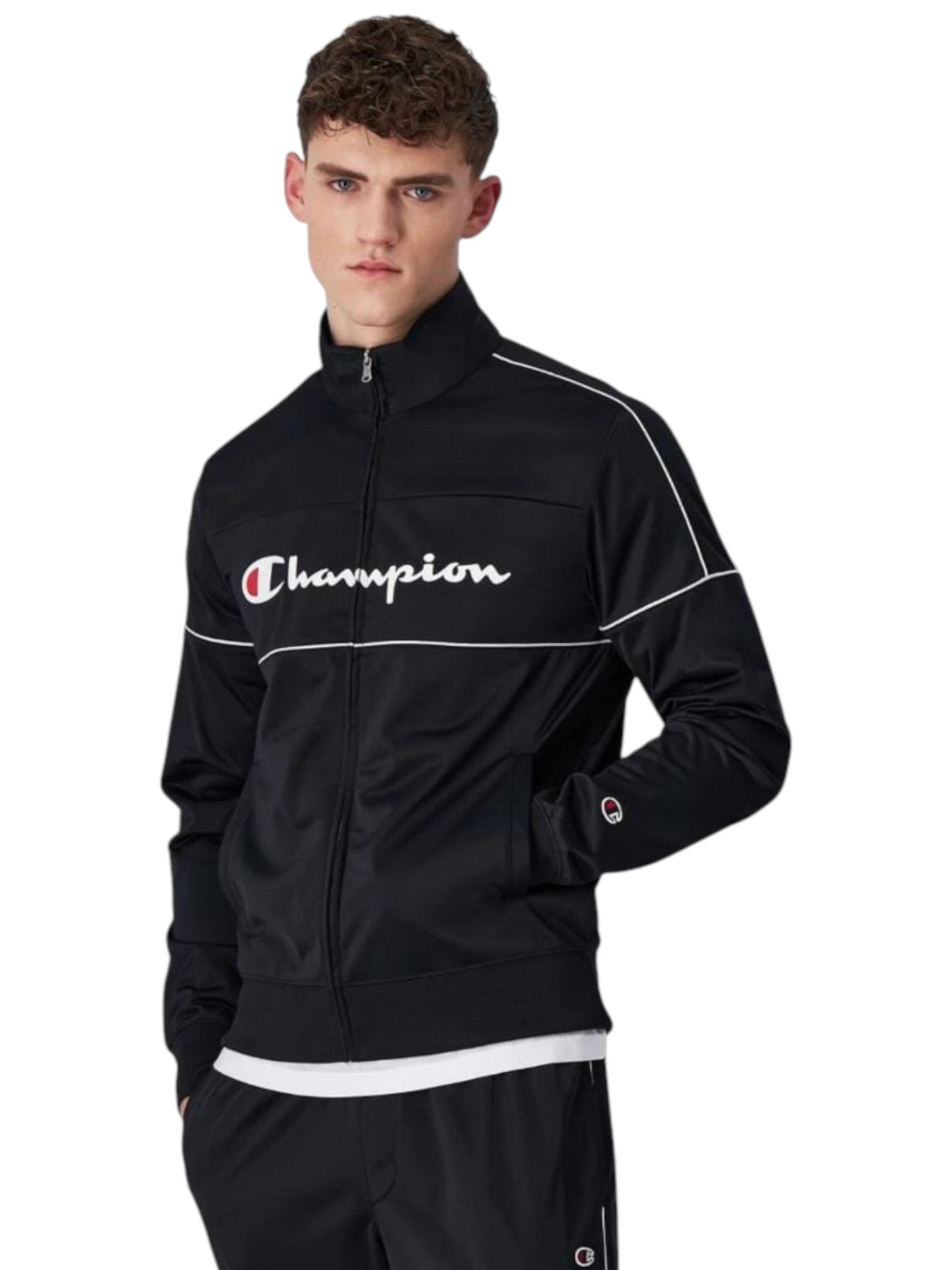 Men's Logo Printed Sport Jacket,Black