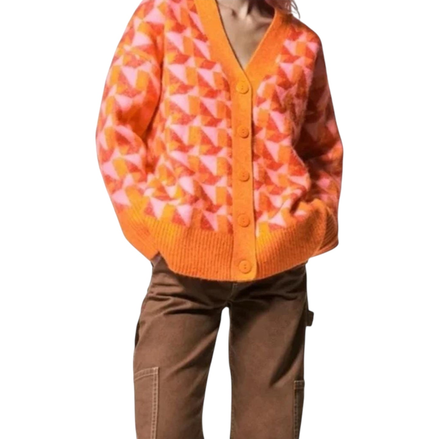 Women's Colorblocked Cardigan,Multi