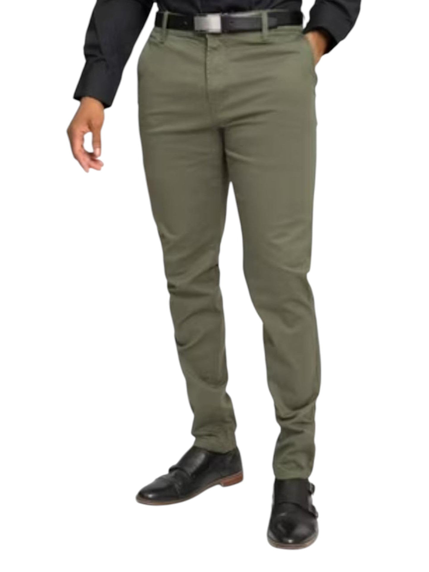 Men's Plain Solid Classic Pant,Olive