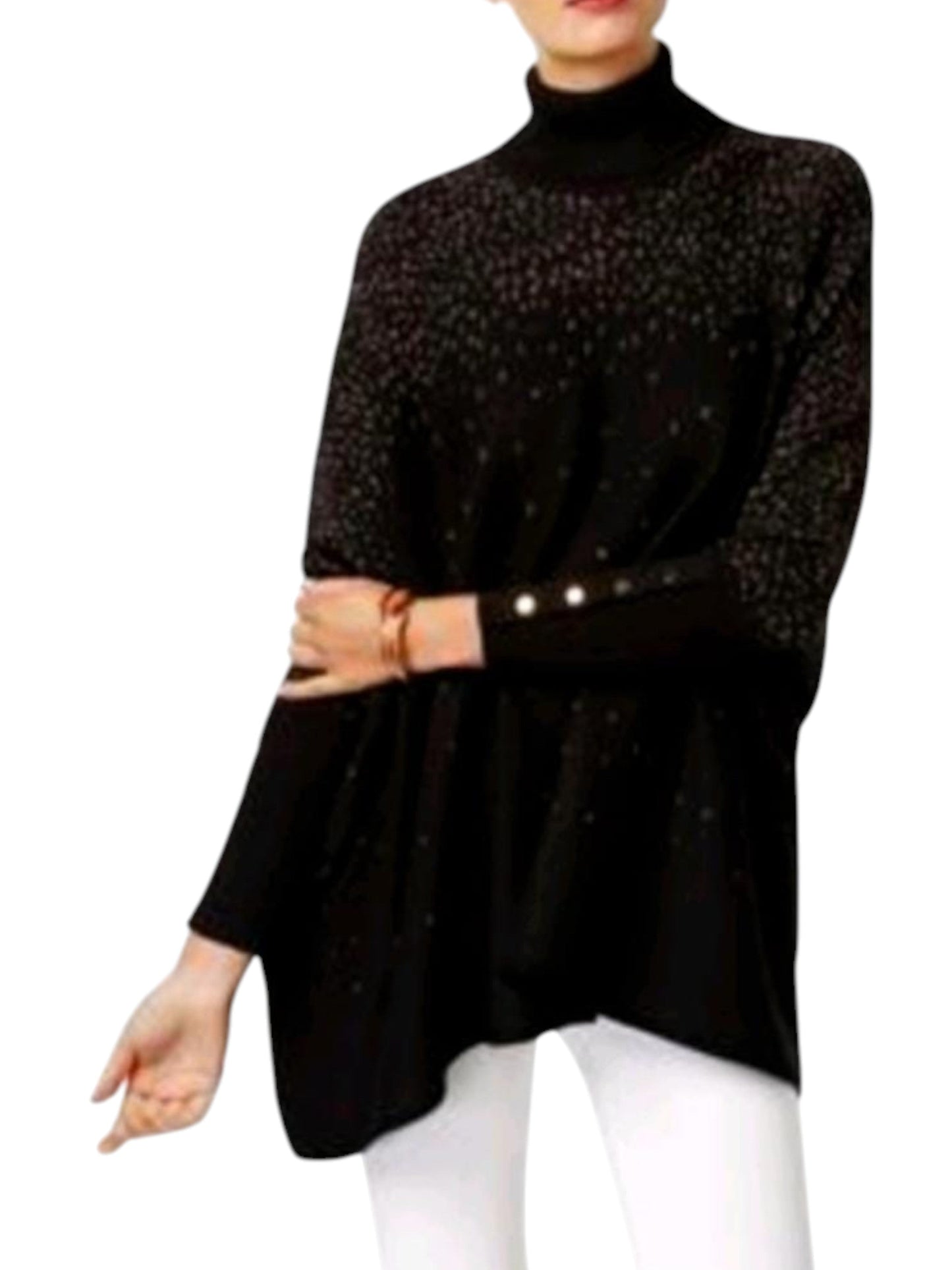 Women's Shiny Knitted Sweaters,Black