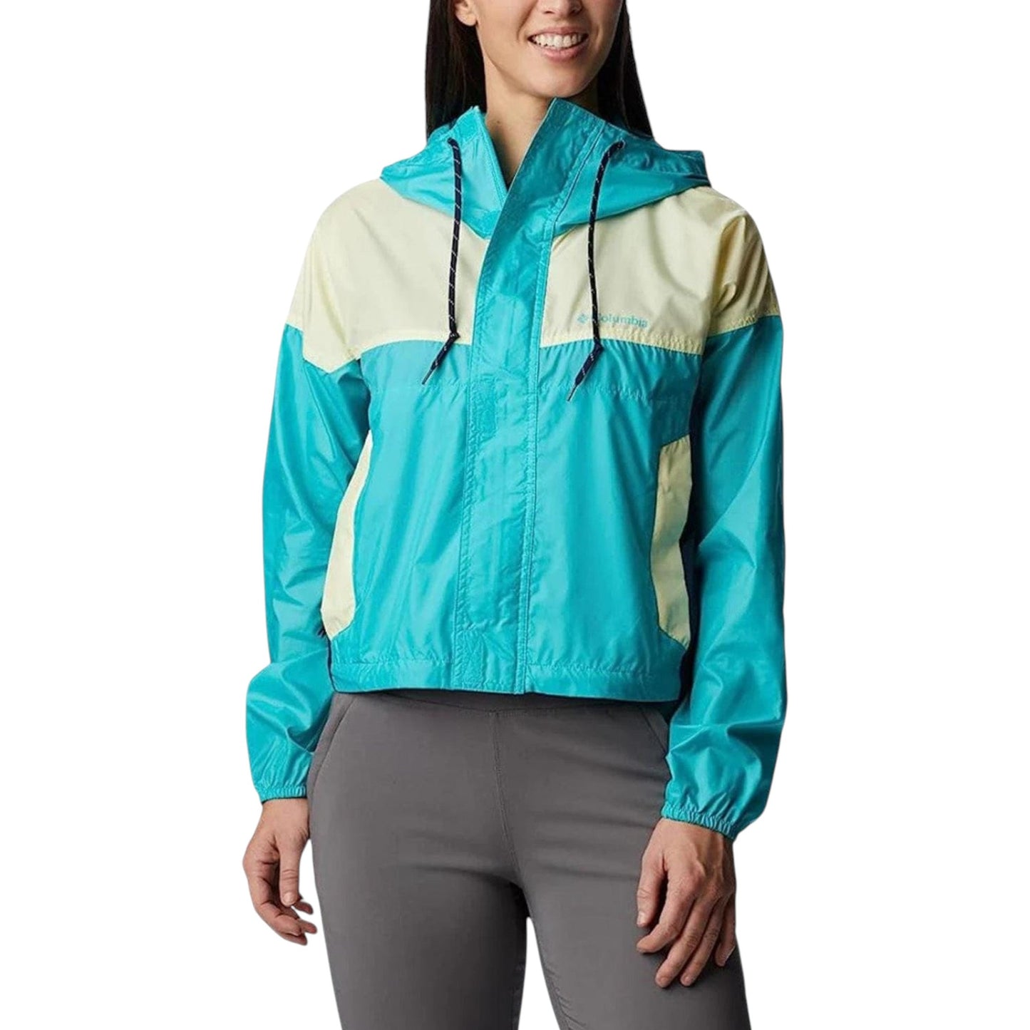 Women's Colorblocked Jacket,Aqua