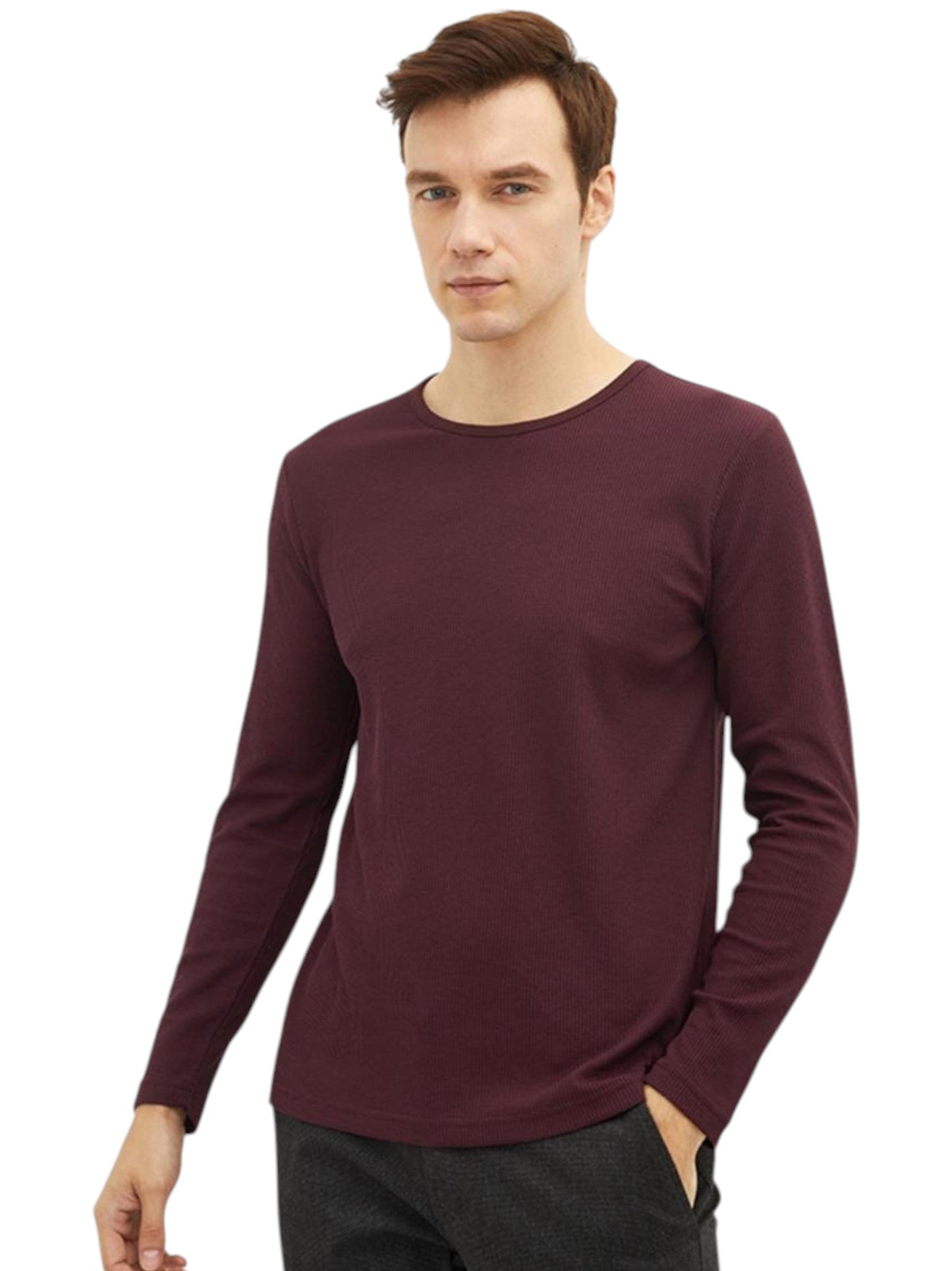 Men's Plain Top,Burgundy