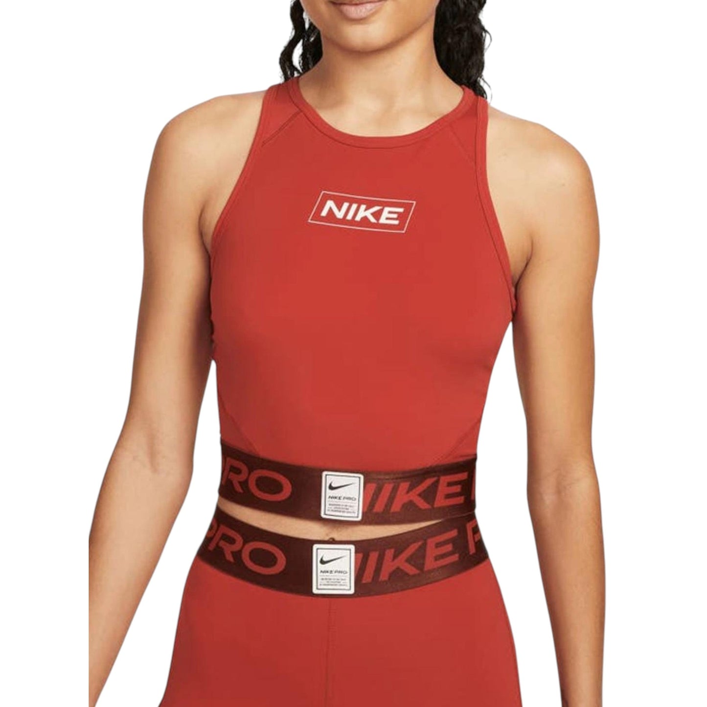 Women's Printed Sport Crop Top,Brick
