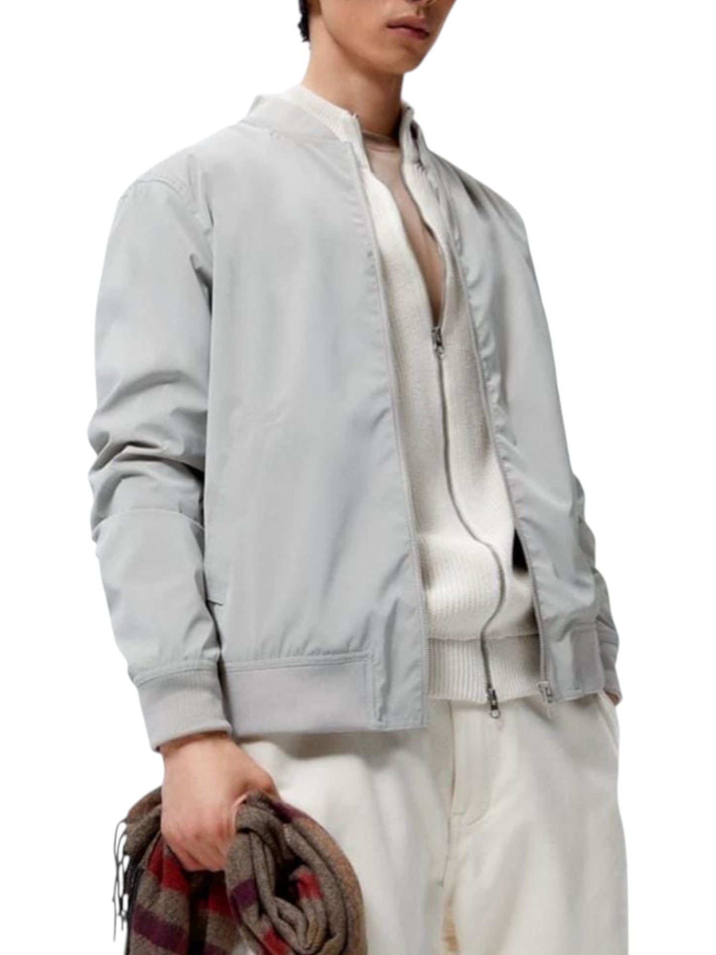 Men's Plain Solid Jacket,Stone