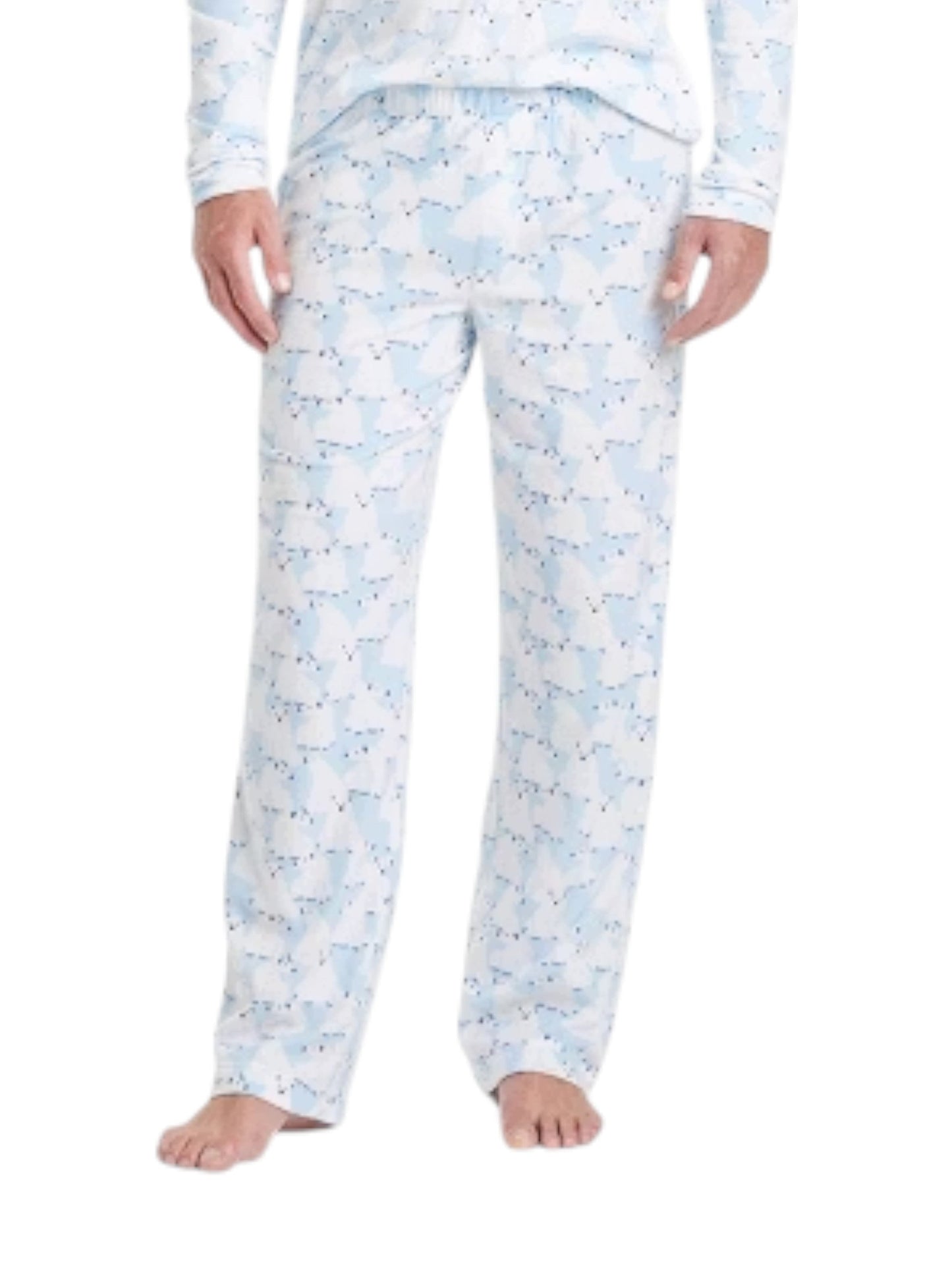 Men's Polar Bear Printed Sleepwear Pant,Light Blue