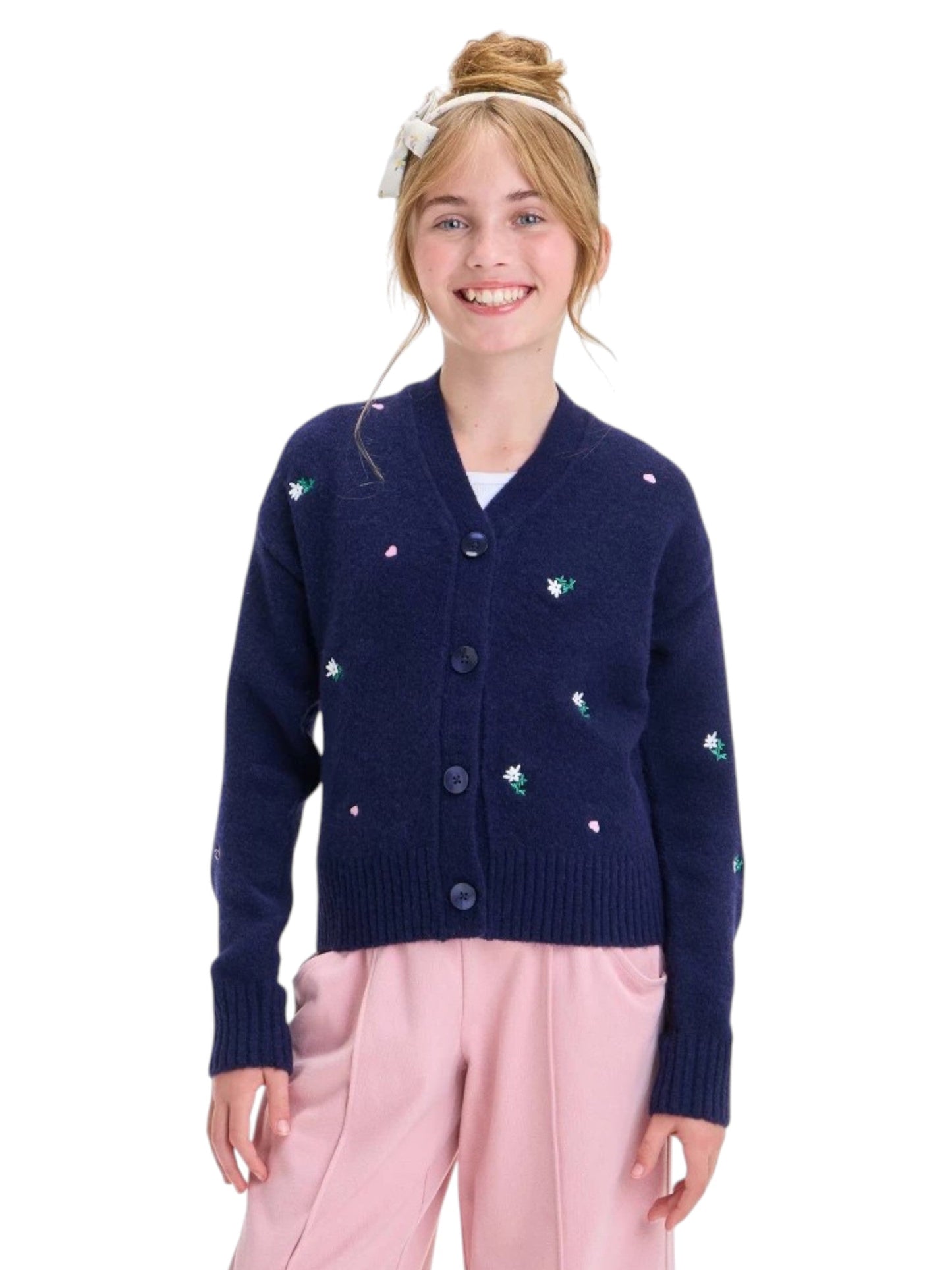 Kids Girl's Knitted Cardigan,Navy