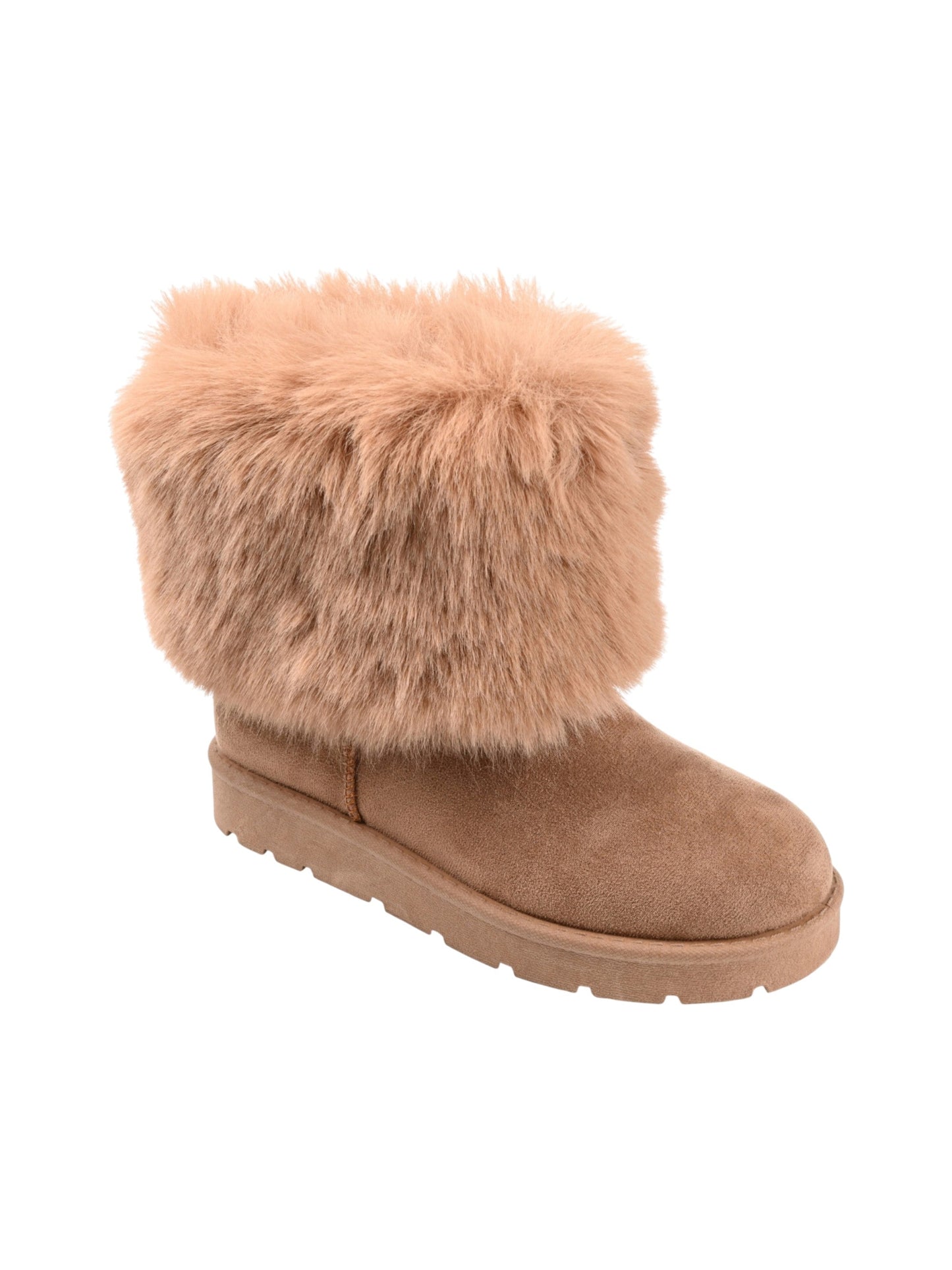 Women's Faux Fur Ankle Boots,Tan