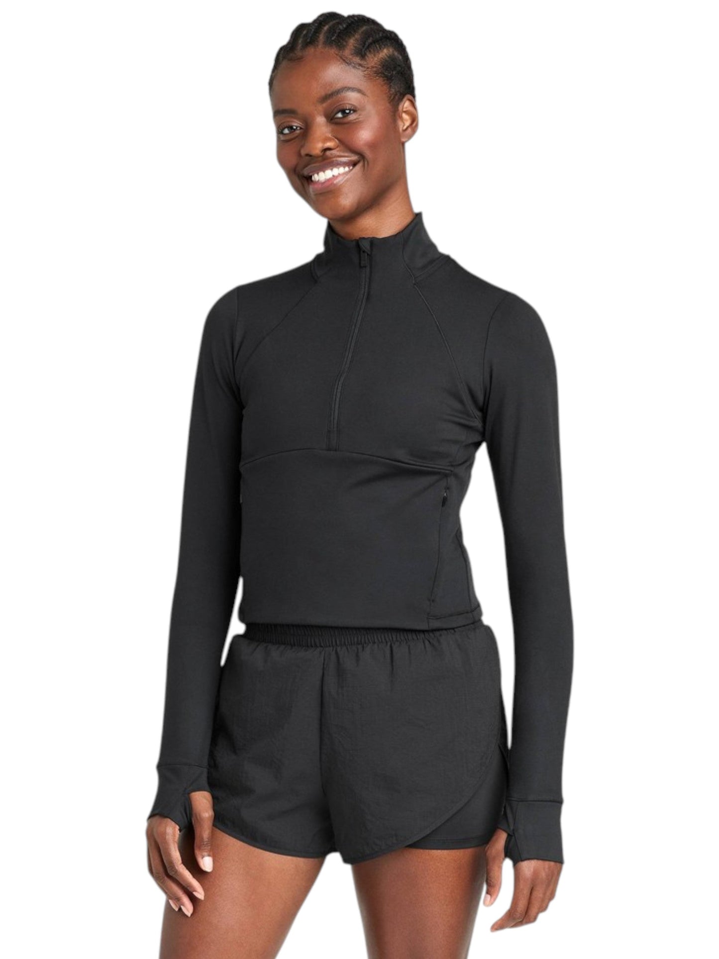Women's Plain Solid Sport Top,Black