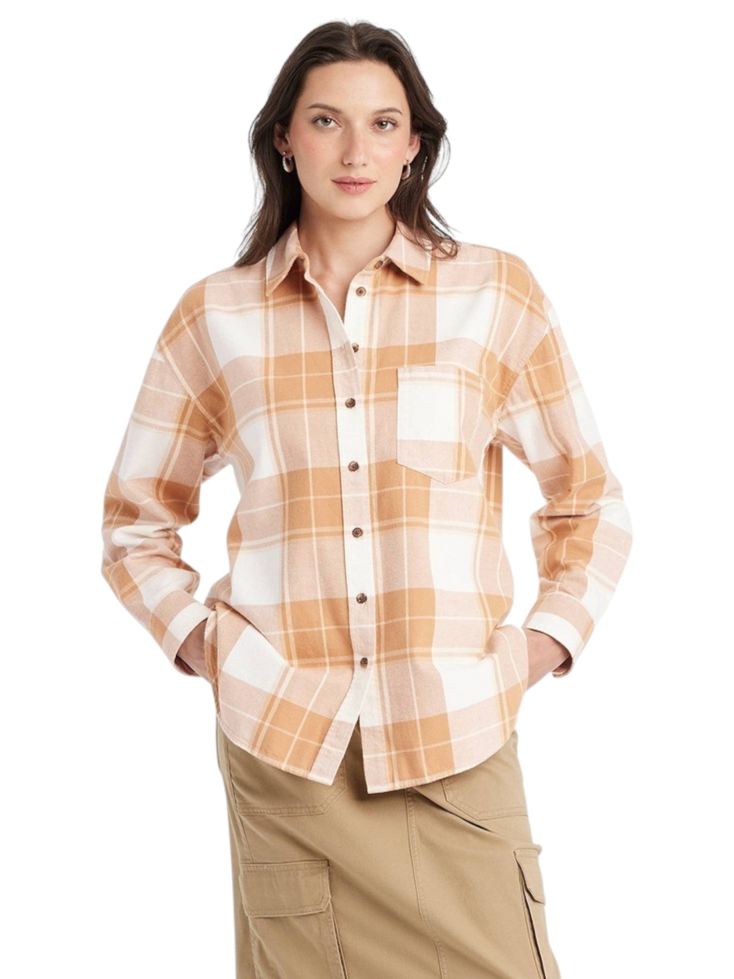 Women's Plaid Chemise,Multi