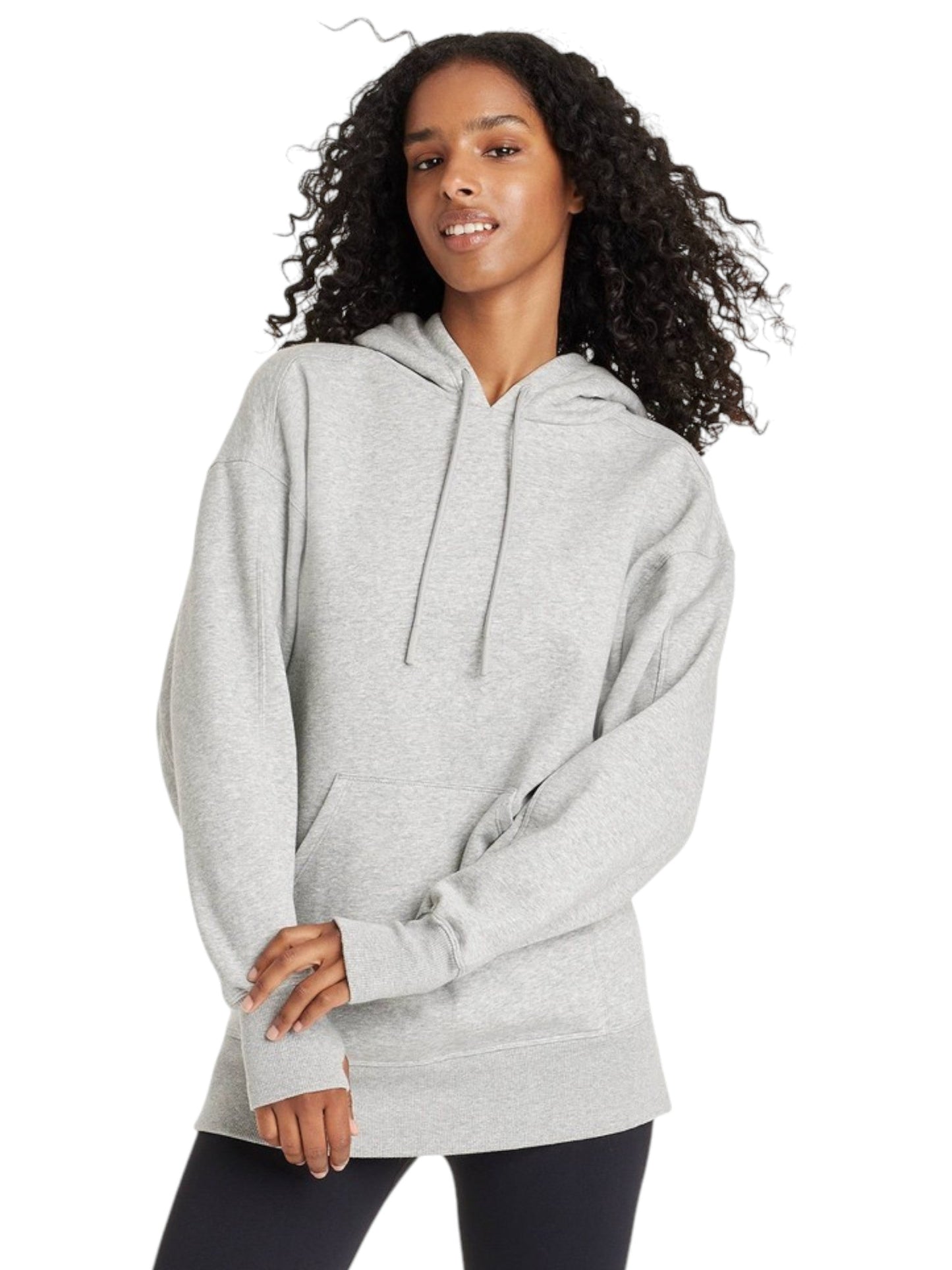 Women's Plain Solid Hoodie,Light Grey