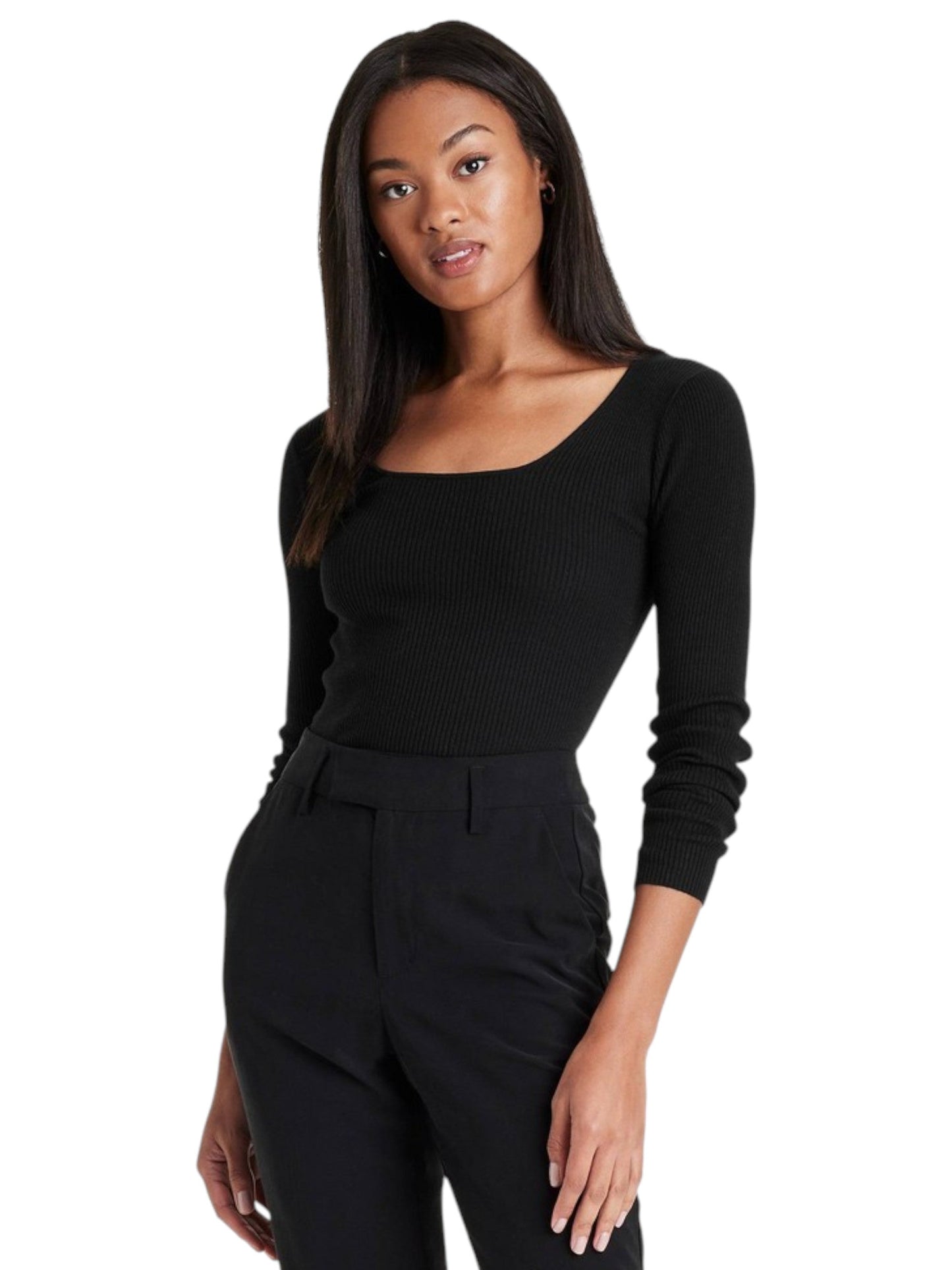 Women's Ribbed Top,Black