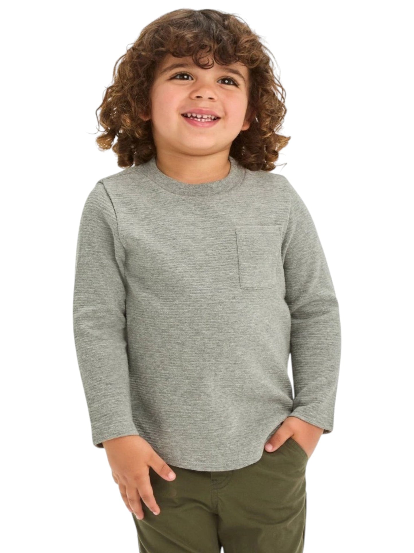 Kids Boy's Ribbed Top,Grey