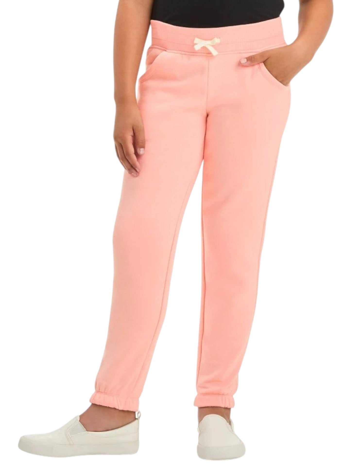 Kids Gril's Plain Solid Pant,Pink